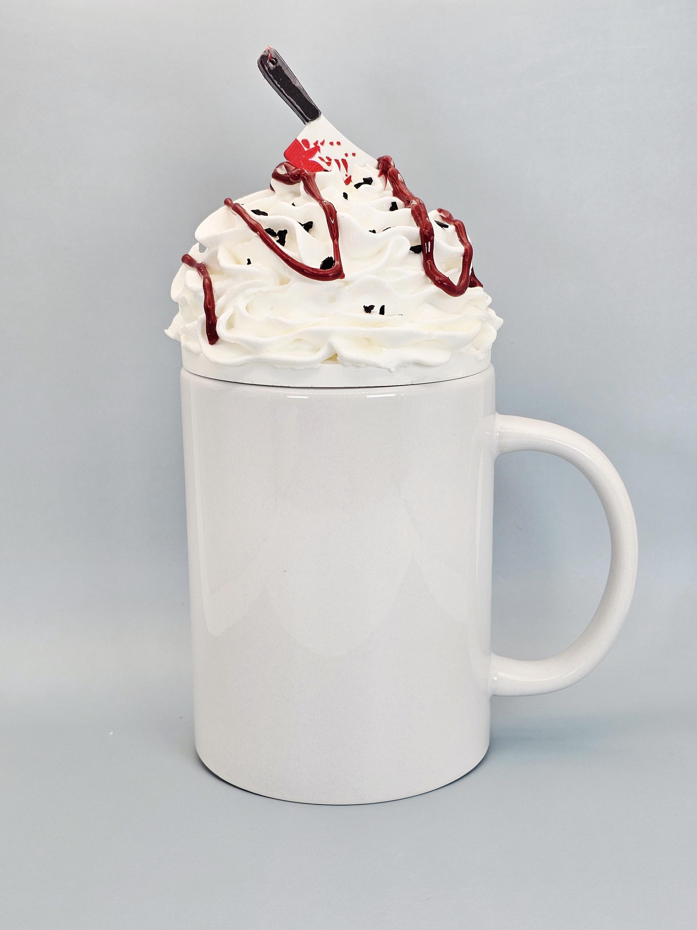 Bloody Knife Whipped Cream Mug Topper – Handmade, Food-Safe, One-of-a-Kind, Fits 15oz FREE SHIP - Thumbnail 3
