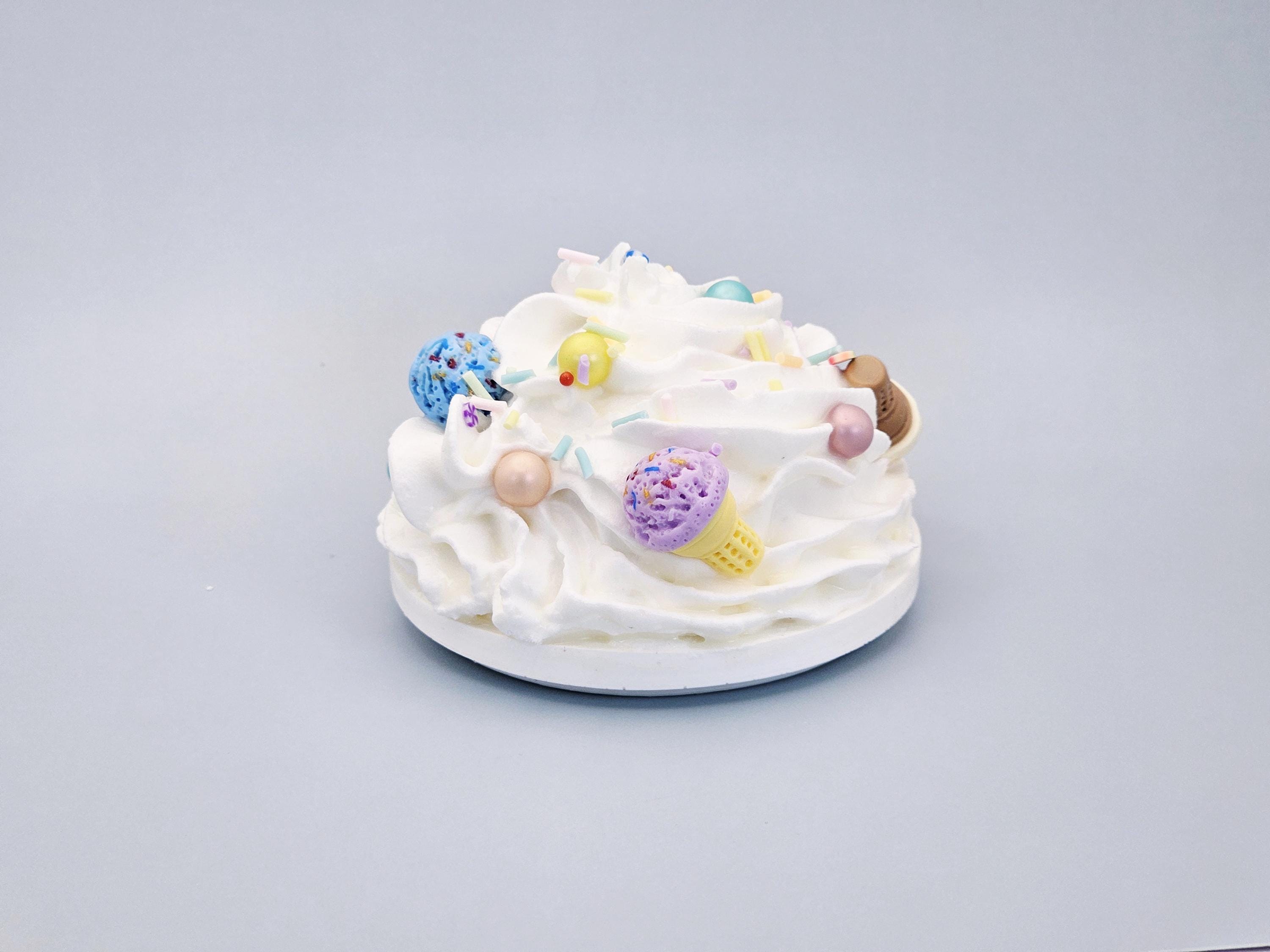 Faux Whipped Cream Mug Topper: Ice Cream Sprinkle Decor - Food-Safe