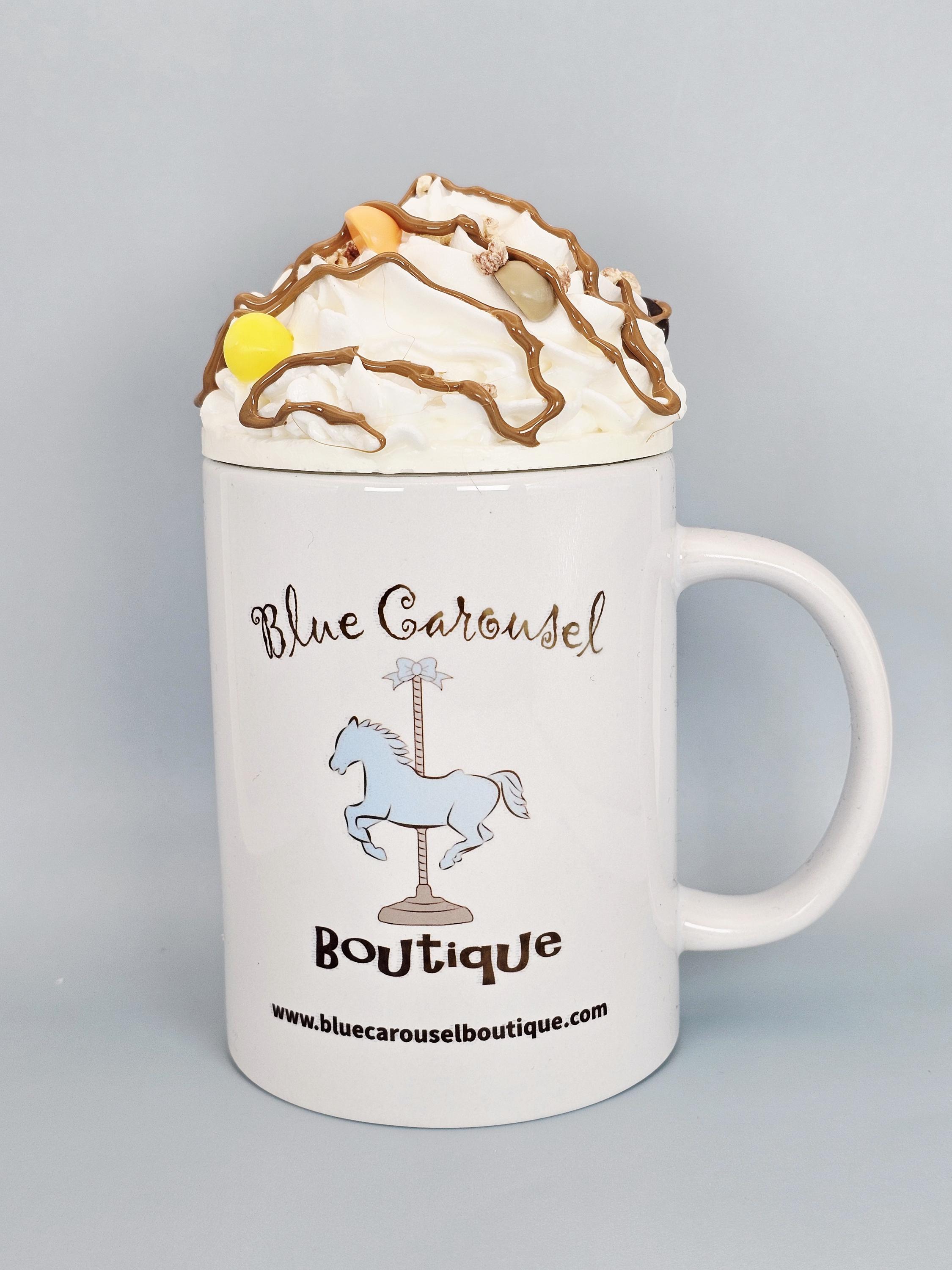 Peanut Butter Faux Whipped Cream Mug Topper – Handmade, Food-Safe, One-of-a-Kind, Fits 15oz FREE SHIP - Thumbnail 2