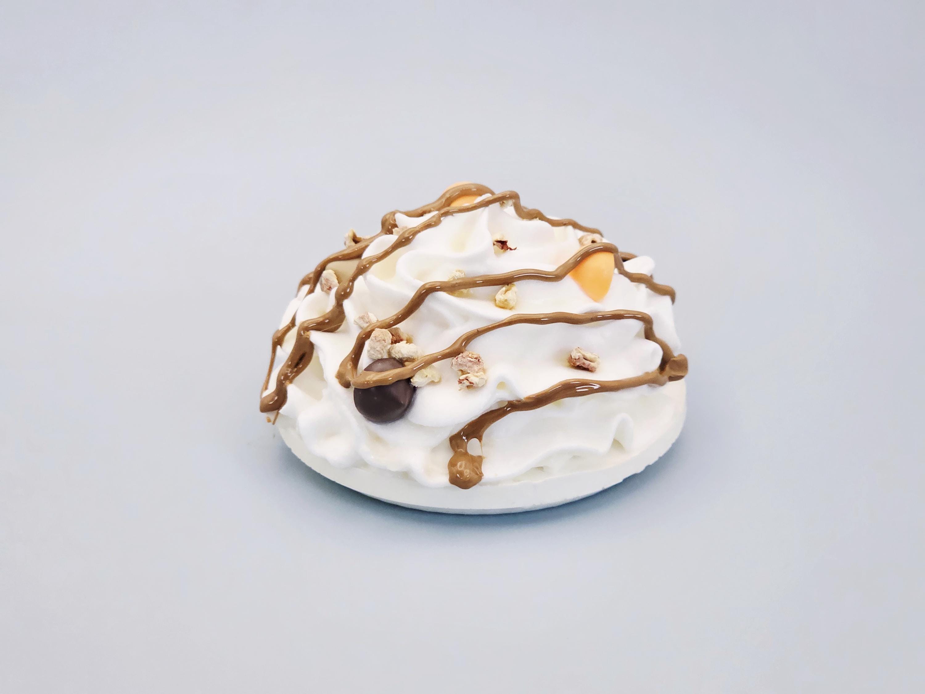 Peanut Butter Faux Whipped Cream Mug Topper – Handmade, Food-Safe, One-of-a-Kind, Fits 15oz FREE SHIP - Image 1