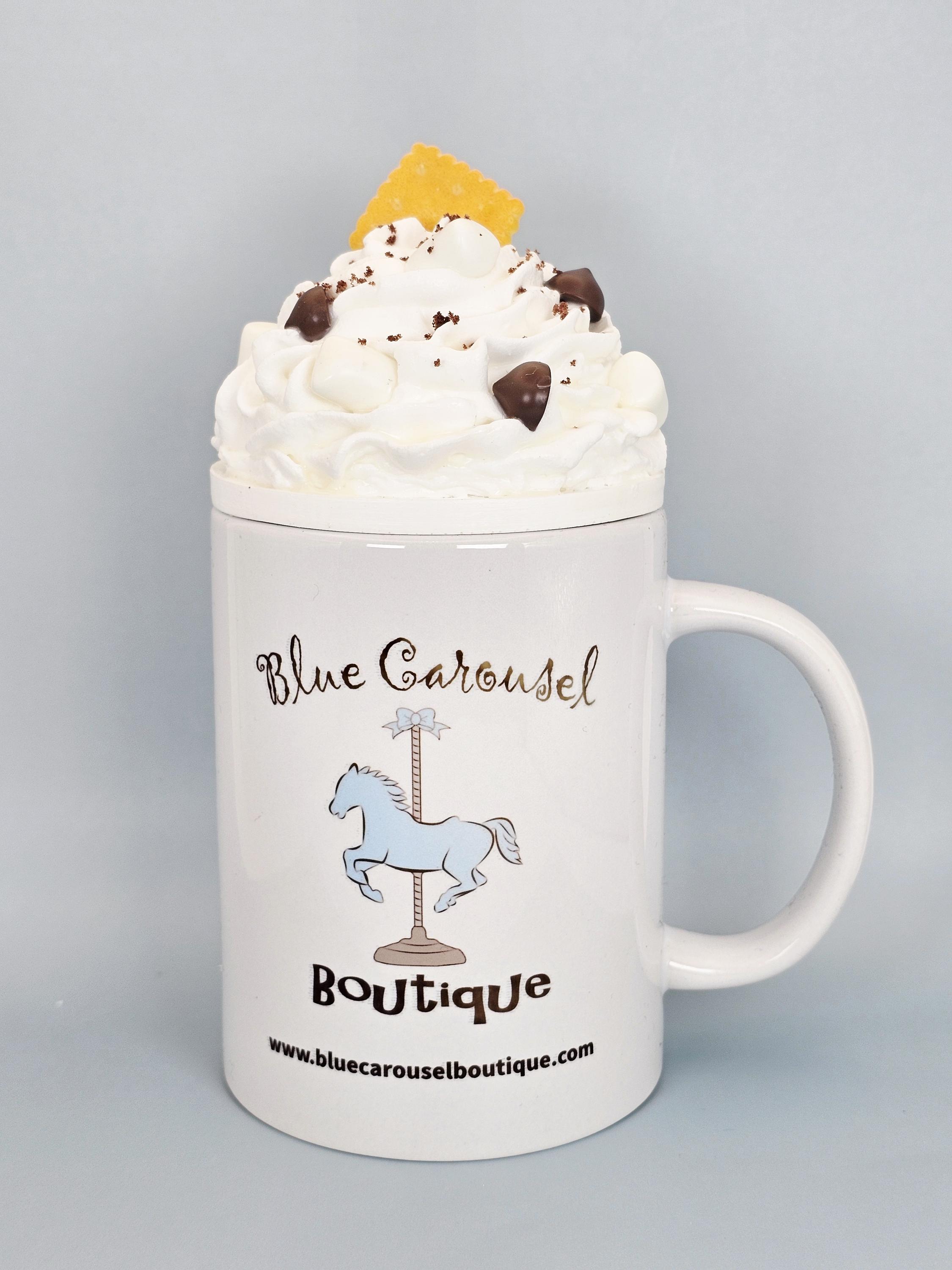 S'mores Faux Whipped Cream Mug Topper – Handmade, Food-Safe, One-of-a-Kind, Fits 15oz FREE SHIP - Thumbnail 2