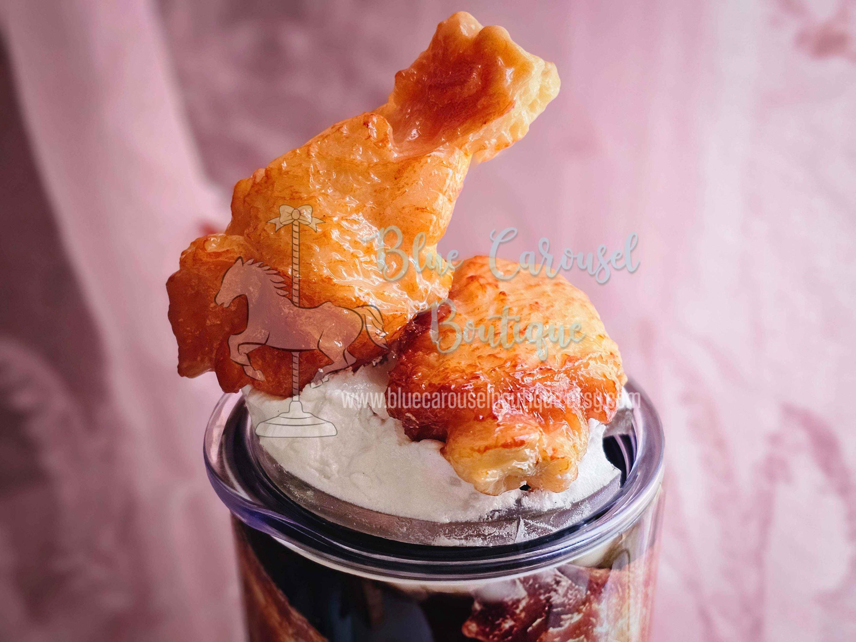 Funny chicken wing night tumbler cup with removable magnetic chicken wing and mashed potato topper - Thumbnail 2