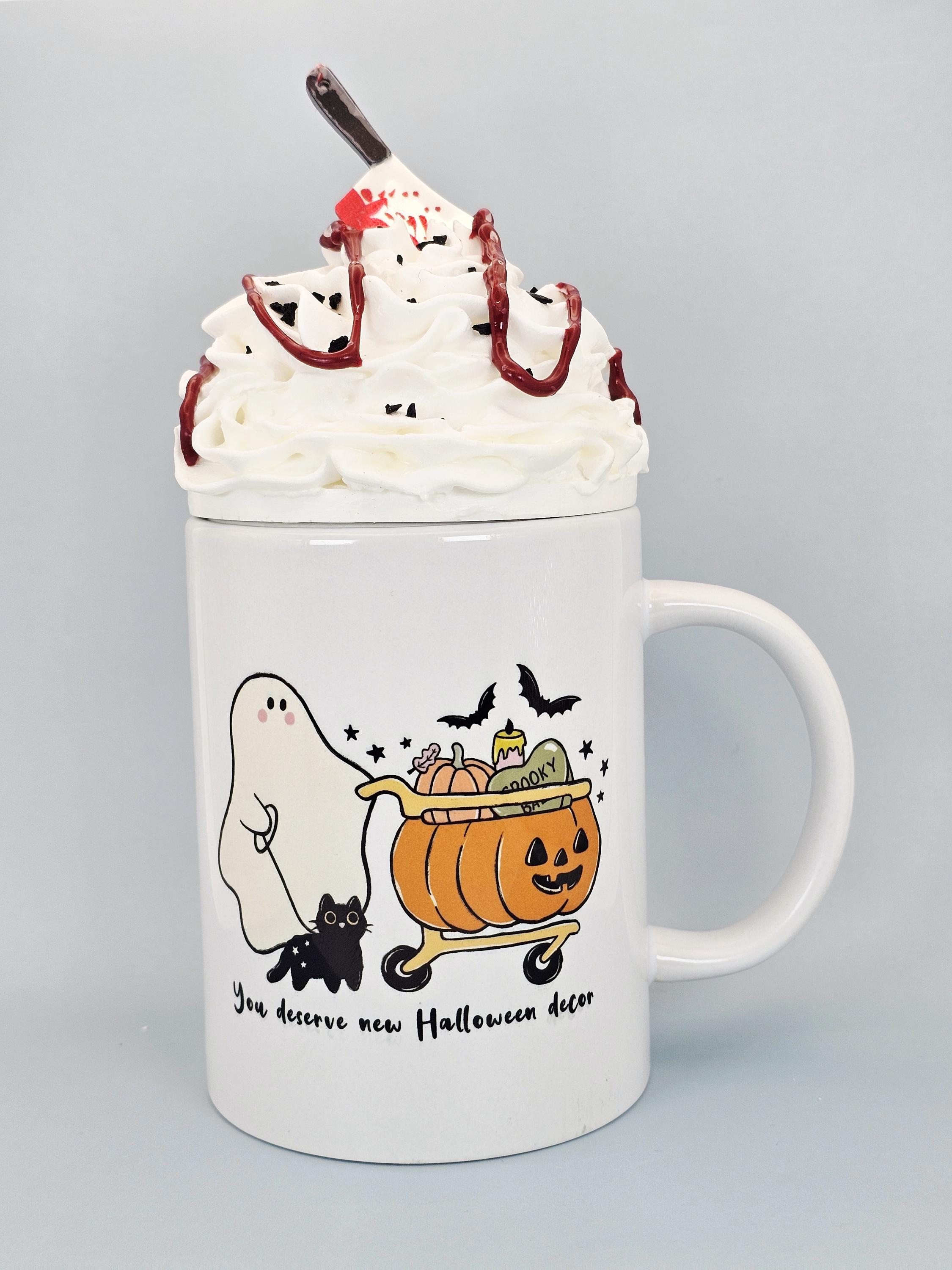 Bloody Knife Whipped Cream Mug Topper – Handmade, Food-Safe, One-of-a-Kind, Fits 15oz FREE SHIP - Thumbnail 2