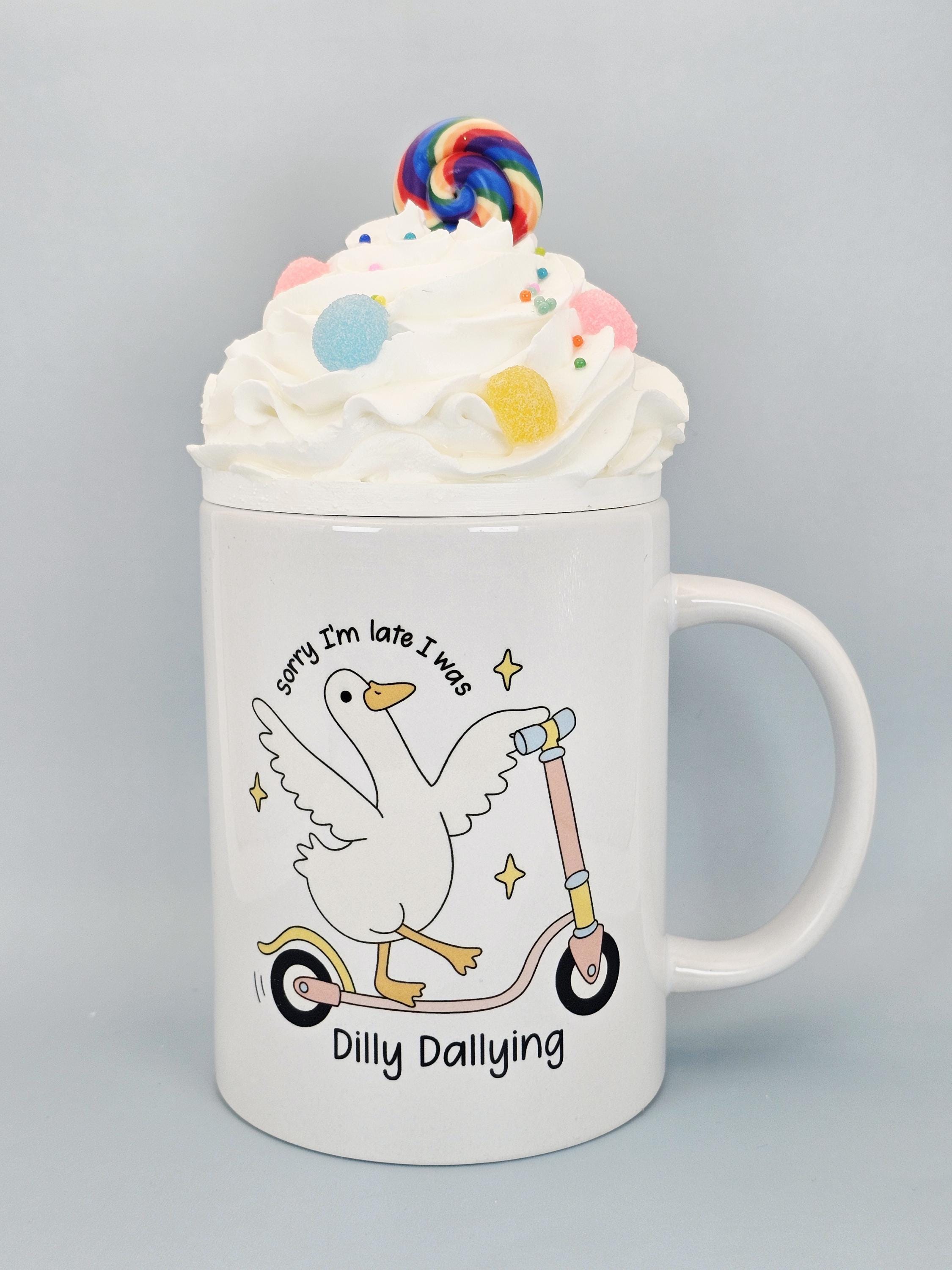 Rainbow Lollipop Faux Whipped Cream Mug Topper – Handmade, Food-Safe, One-of-a-Kind, Fits 15oz FREE SHIP - Thumbnail 3