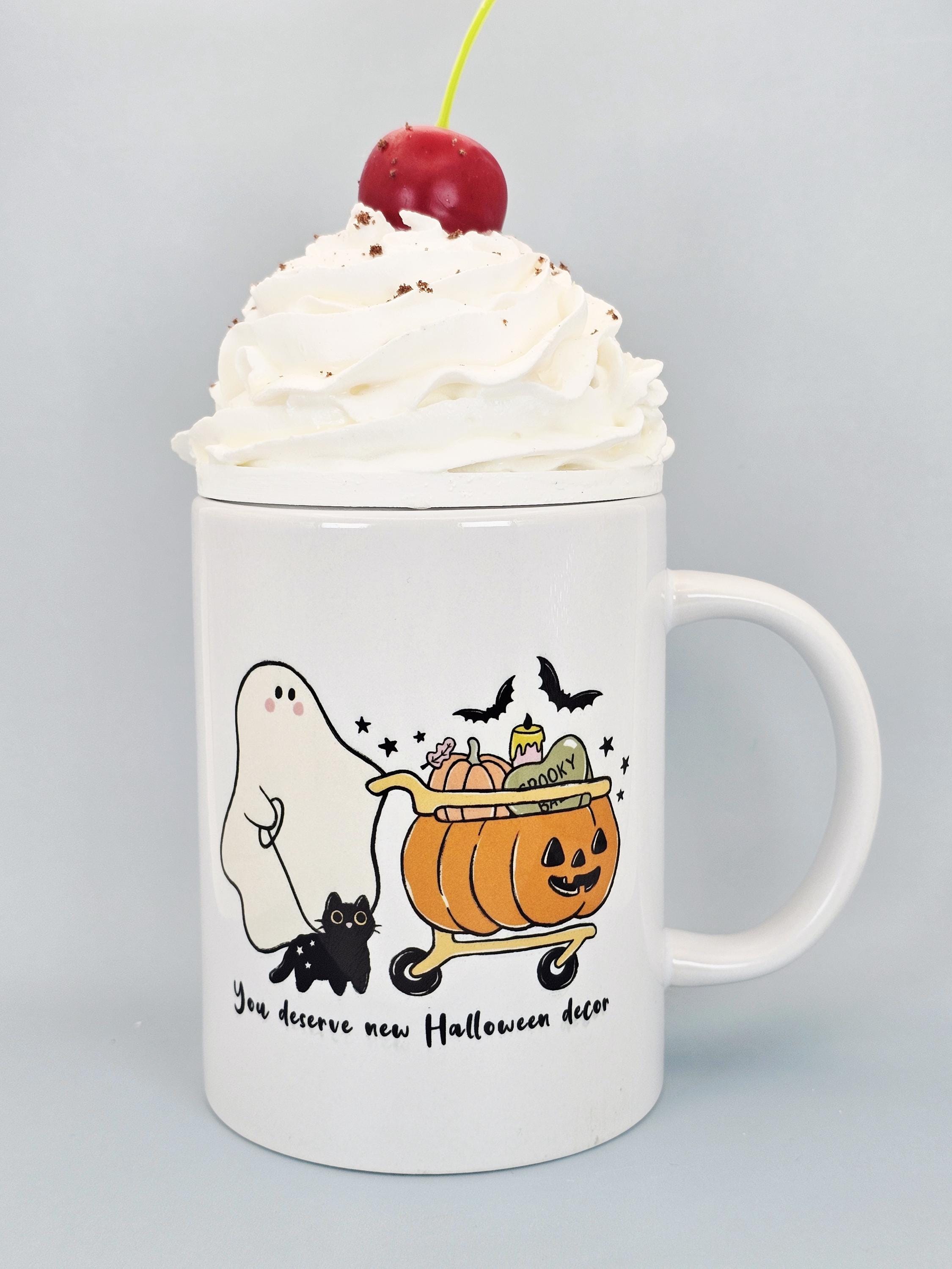 Cherry Faux Whipped Cream Mug Topper – Handmade, Food-Safe, One-of-a-Kind, Fits 15oz FREE SHIP - Thumbnail 4