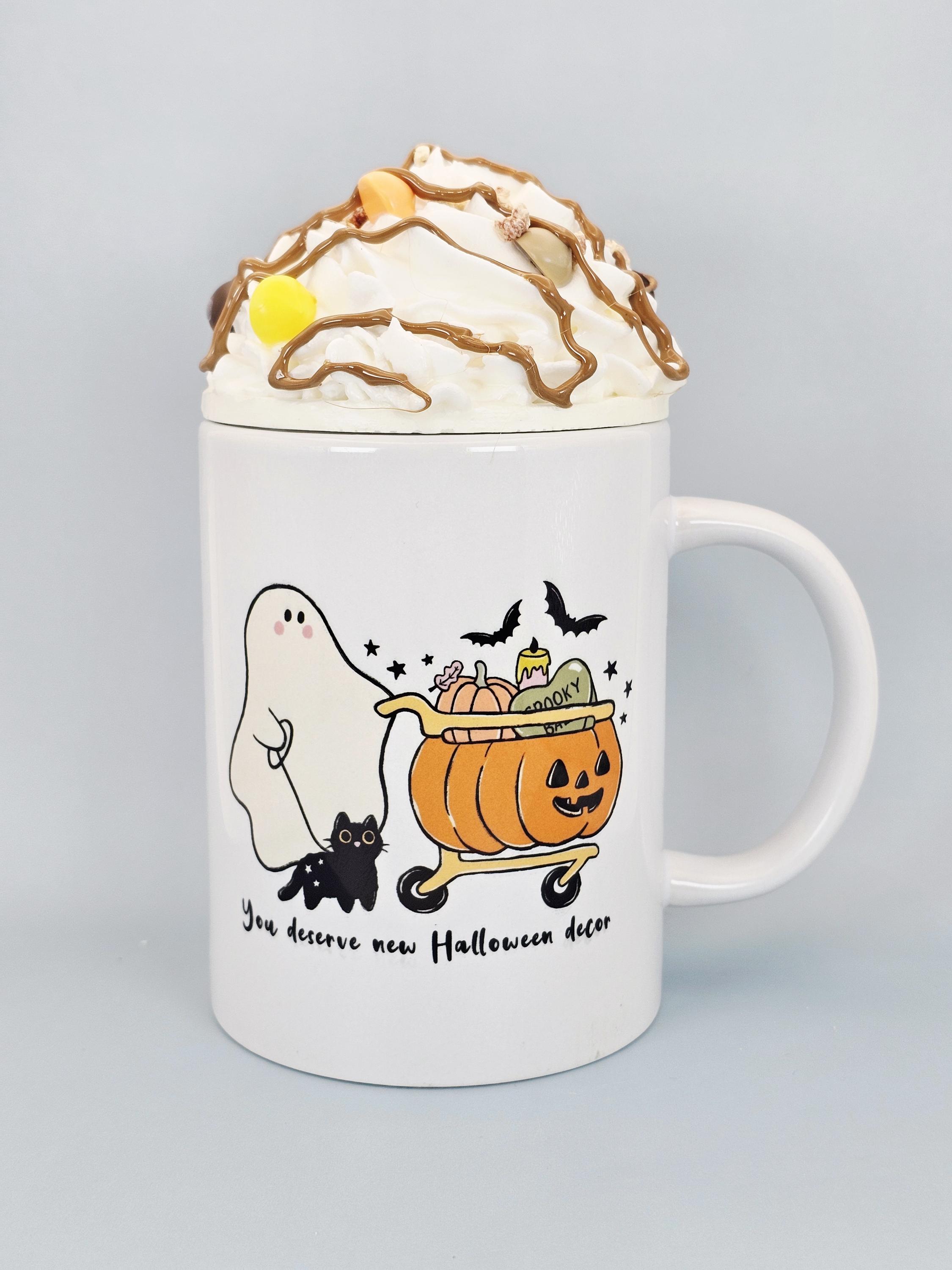 Peanut Butter Faux Whipped Cream Mug Topper – Handmade, Food-Safe, One-of-a-Kind, Fits 15oz FREE SHIP - Thumbnail 4