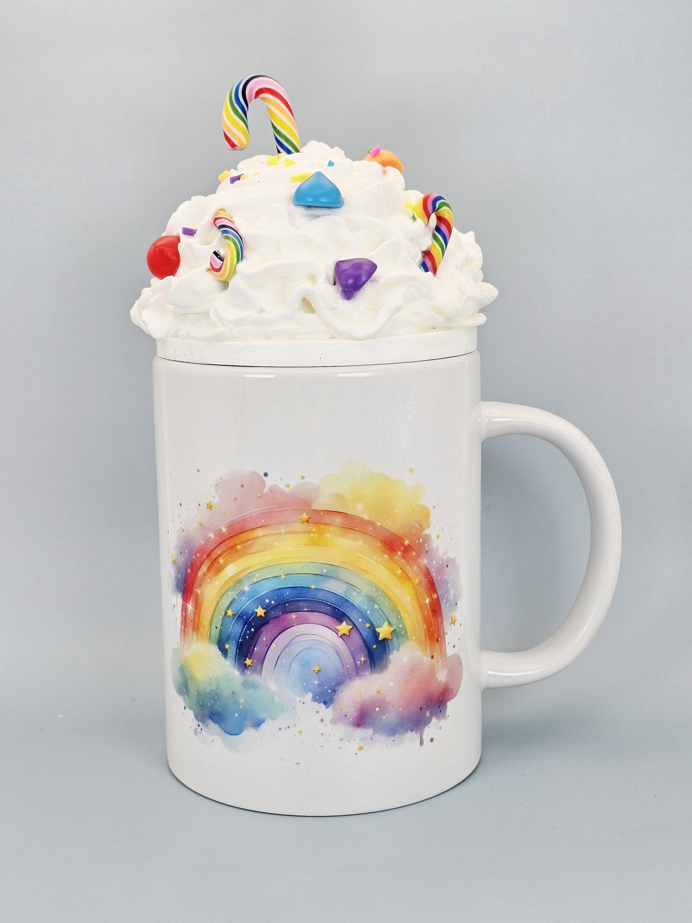 Rainbow Coffee Mug – Colorful Cloud & Stars Cup – Inspirational Gift - Thumbnail 2