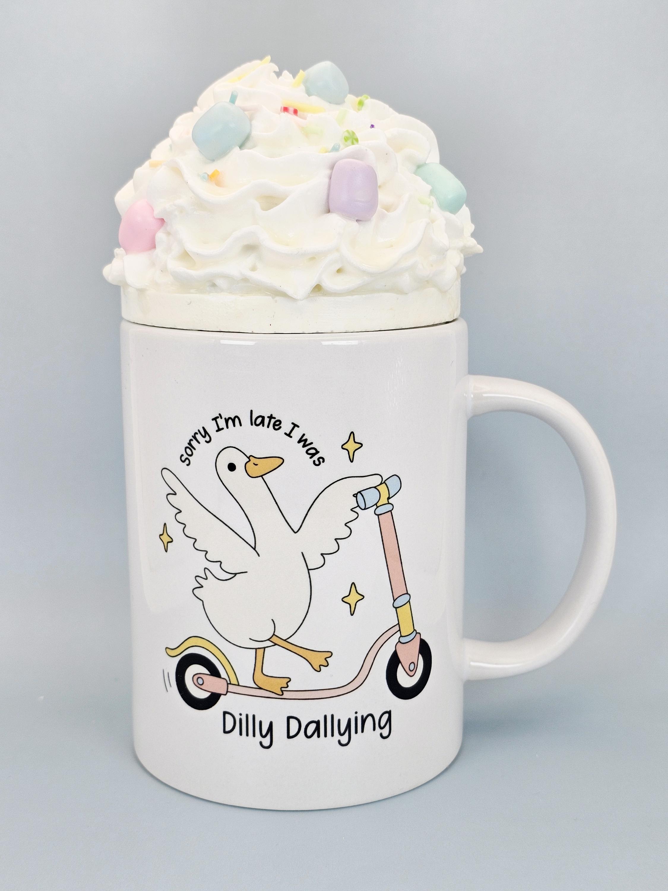 Funny Goose Coffee Mug – Sorry I’m Late Dilly Dallying Scooter Cup - Thumbnail 3