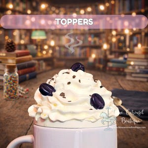 Whipped Cream Mug Topper | Coffee Bar Decor | Tiered Tray Decor | Fake Bake Dessert Decor | Whimsical Novelty Gift | Hot Cocoa Bar