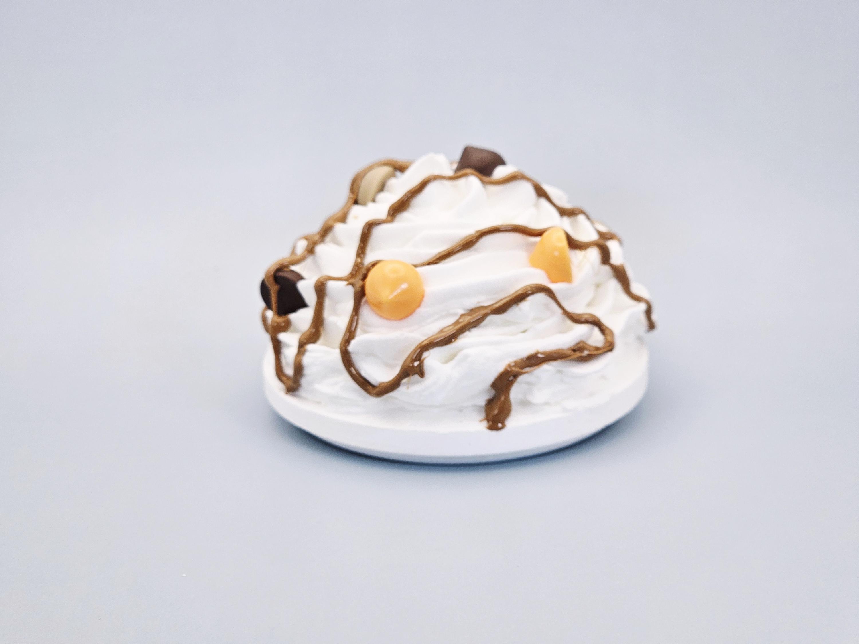 Peanut Butter Morsel Faux Whipped Cream Mug Topper: Food-Safe Coffee Decor