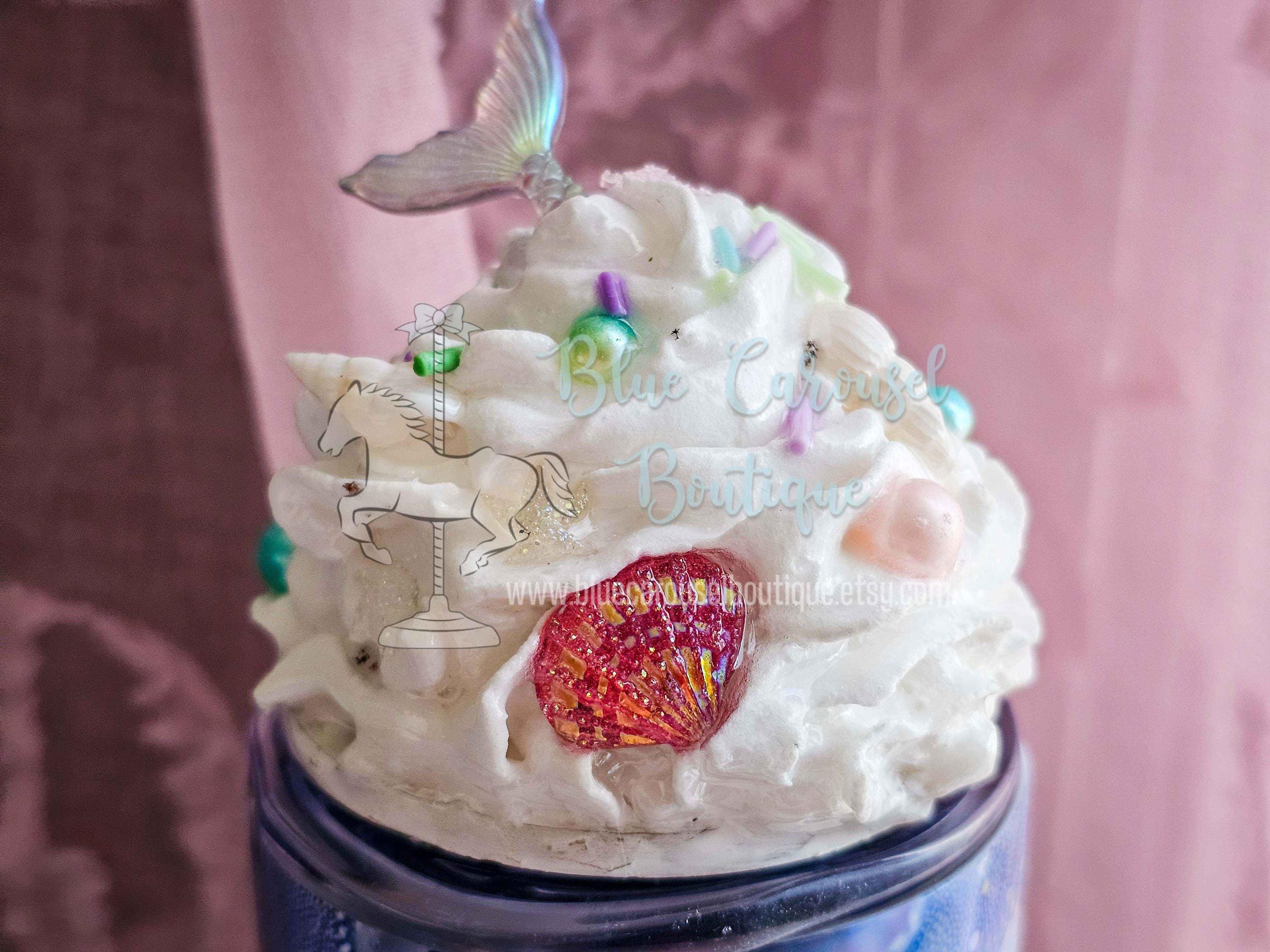 3D ice cream sundae tumbler cup with faux removable magnetic whipped cream, cherry, and candy  topper 20oz capacity realistic food cute - Thumbnail 2