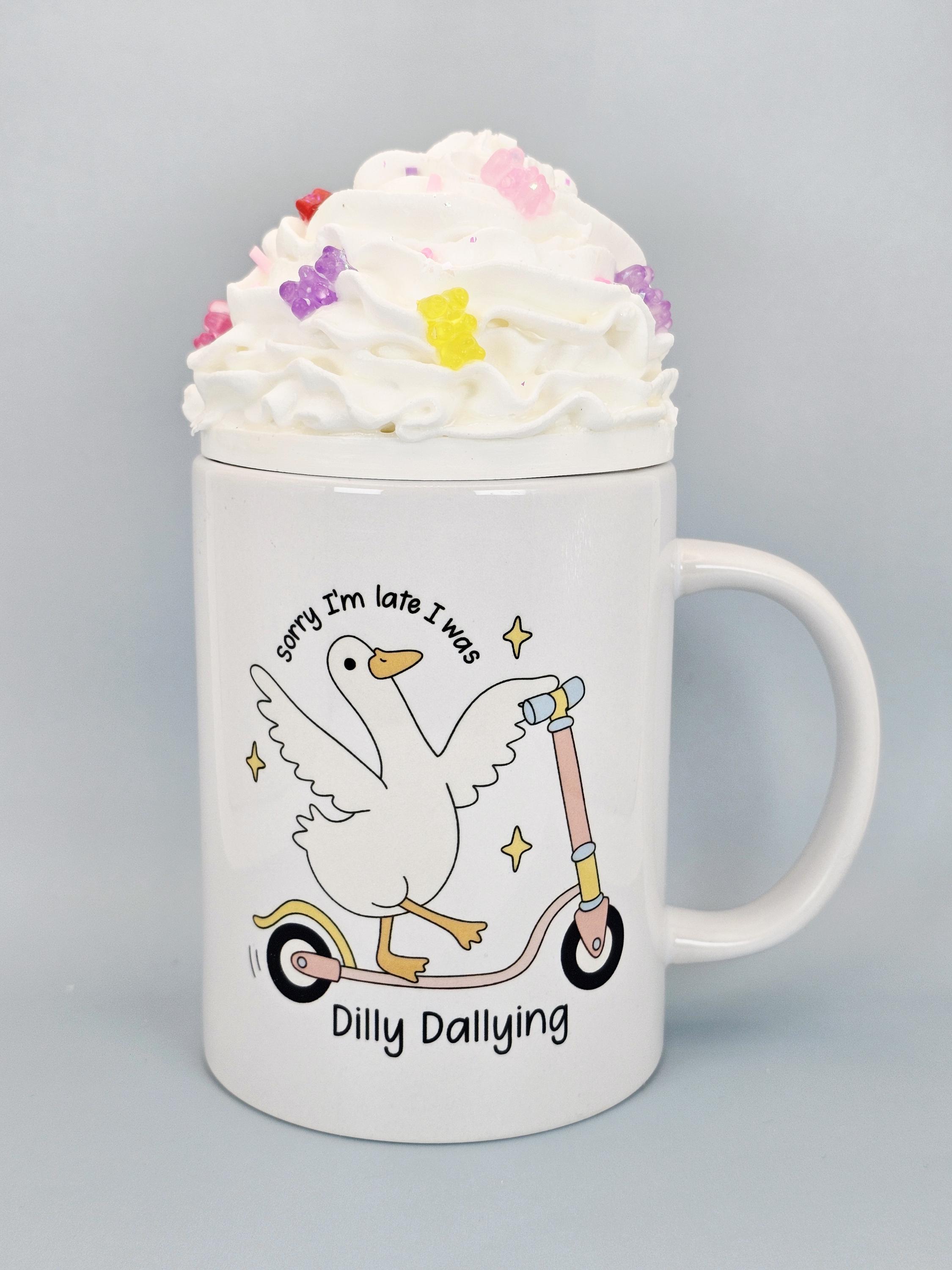 Funny Goose Coffee Mug – Sorry I’m Late Dilly Dallying Scooter Cup - Thumbnail 2