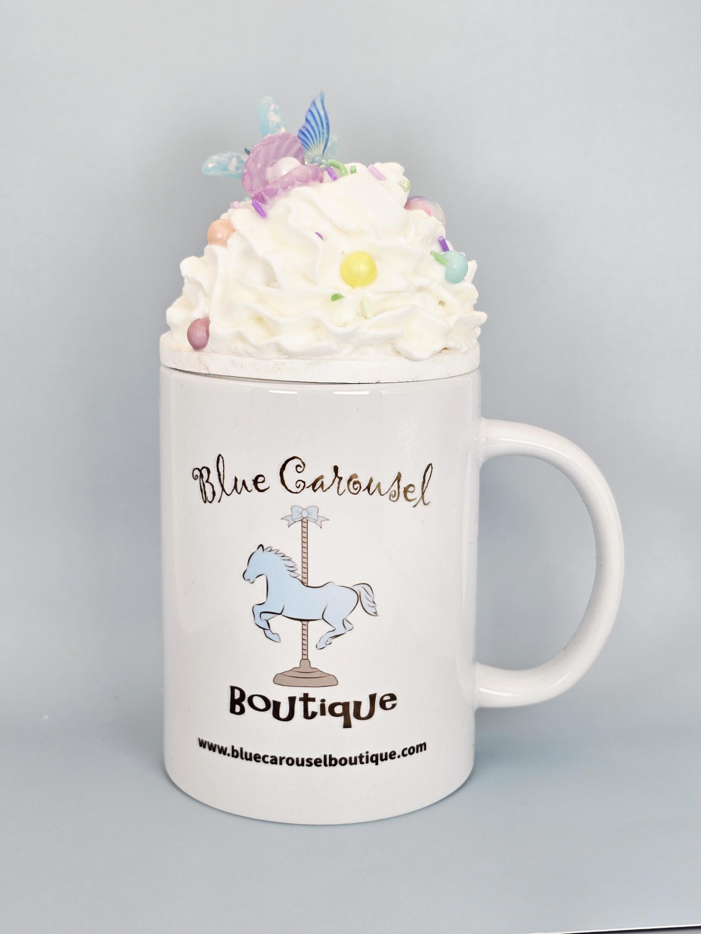 Mermaid Faux Whipped Cream Mug Topper – Handmade, Food-Safe, One-of-a-Kind, Fits 15oz FREE SHIP - Thumbnail 3