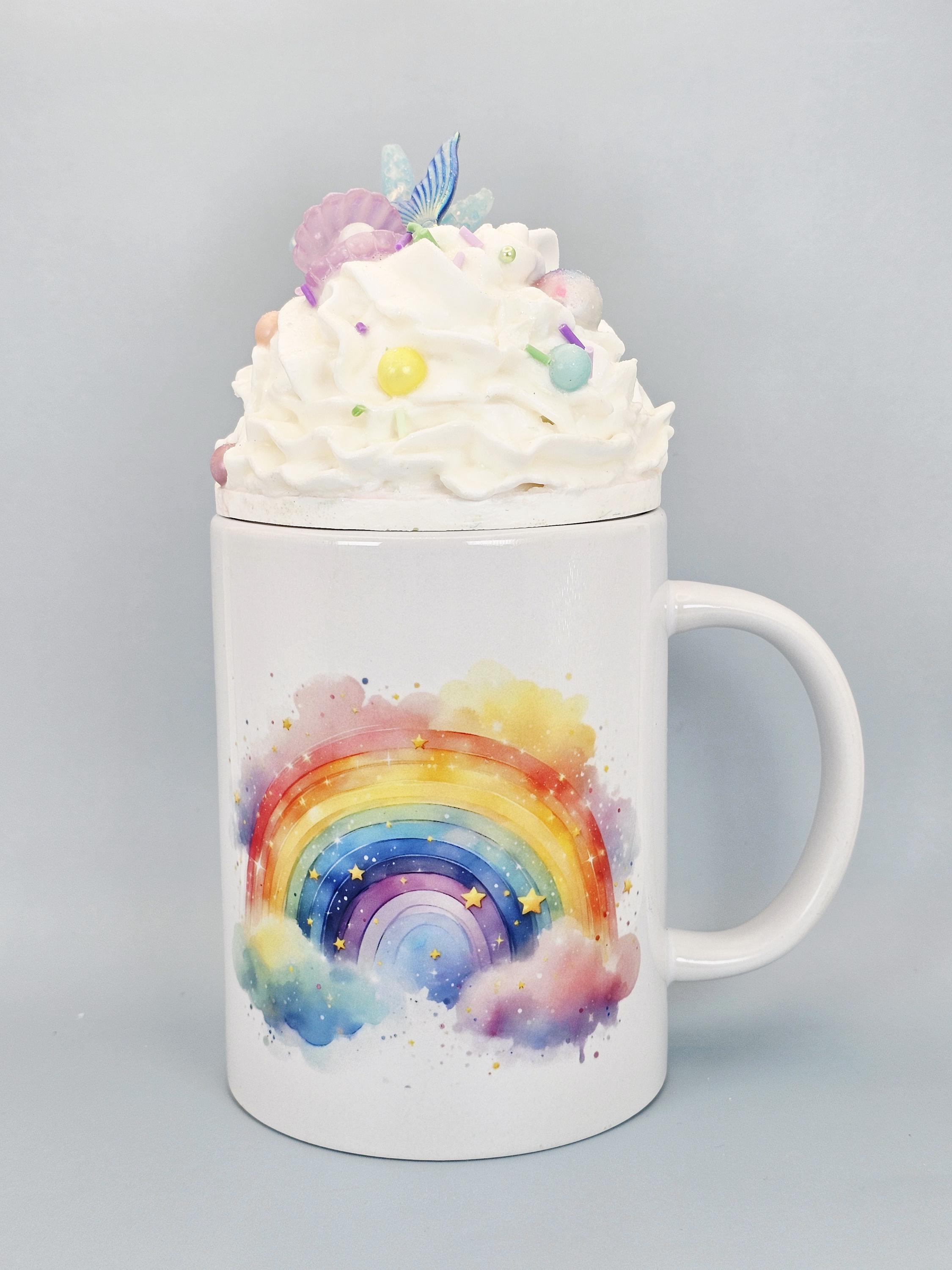 Mermaid Faux Whipped Cream Mug Topper – Handmade, Food-Safe, One-of-a-Kind, Fits 15oz FREE SHIP - Thumbnail 2