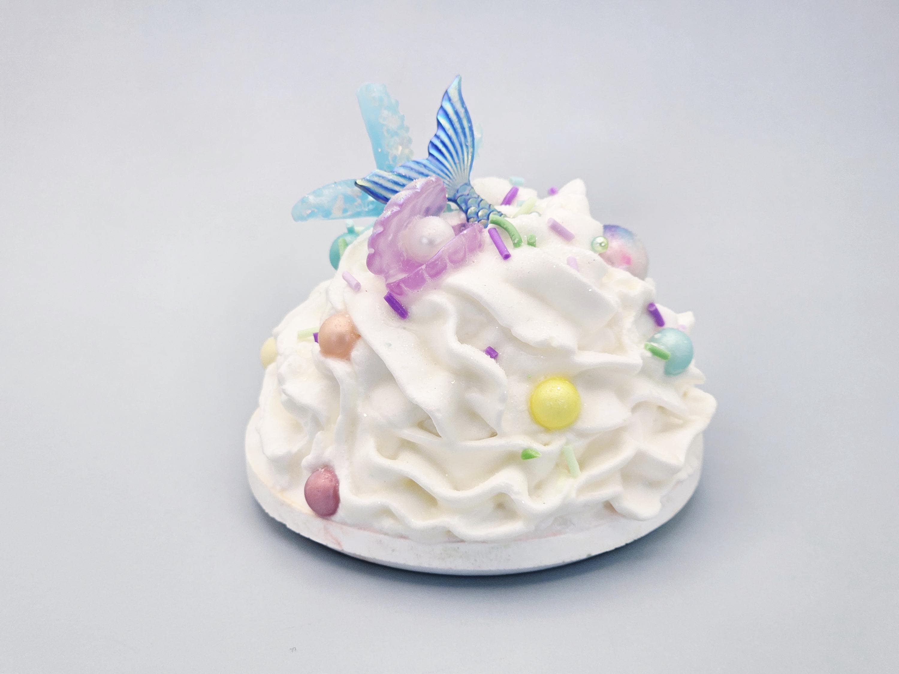 Mermaid Faux Whipped Cream Mug Topper – Handmade, Food-Safe, One-of-a-Kind, Fits 15oz FREE SHIP