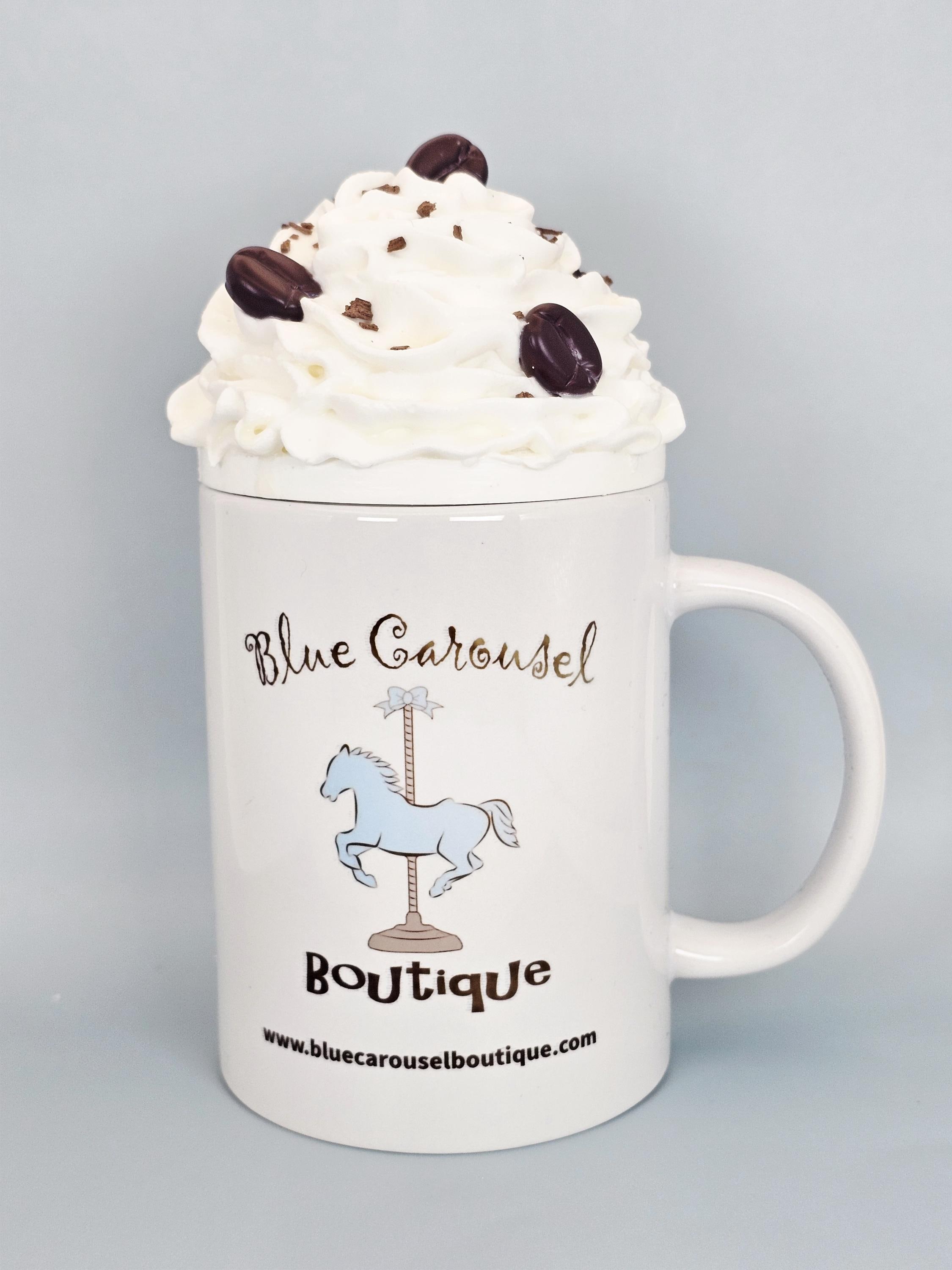 Coffee Bean Faux Whipped Cream Mug Topper – Handmade, Food-Safe, One-of-a-Kind, Fits 15oz FREE SHIP - Thumbnail 2