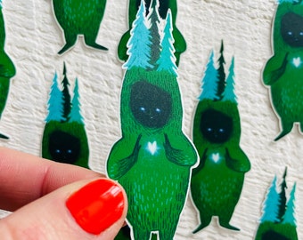 Spirit of the forest sticker, vinyl sticker decal, forest nature sticker, waterproof sticker, magic creature sticker, tree sticker