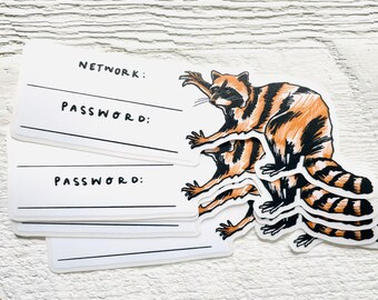 Internet network sticker , Vinyl Sticker, quote sticker owl, Network vinyl sticker, Canadian raccoon, raccoon sticker, sticker for wifi