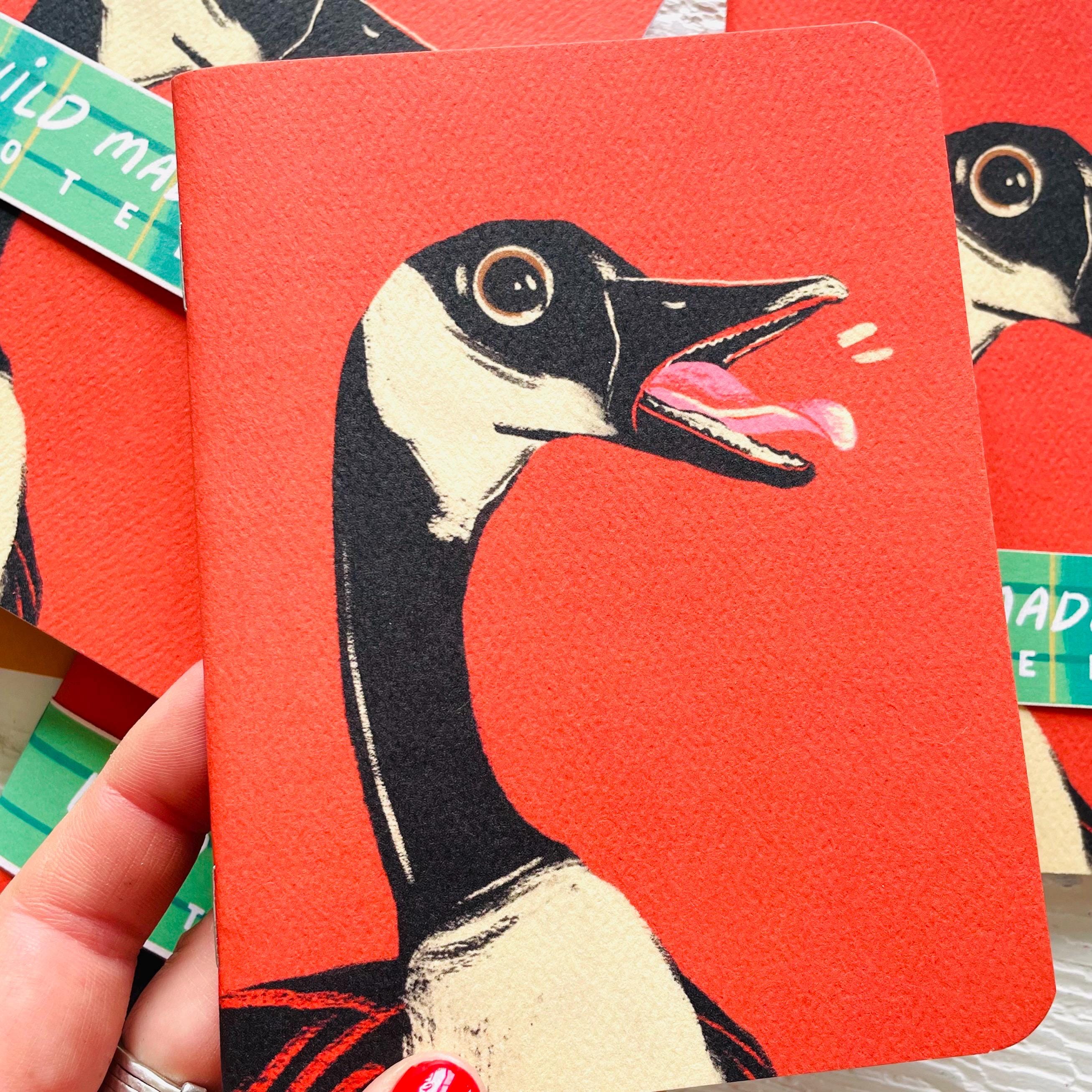 Notebook Goose Angry Canada Goose Notebook: Handmade Pocket Journal, Canadian Art ...