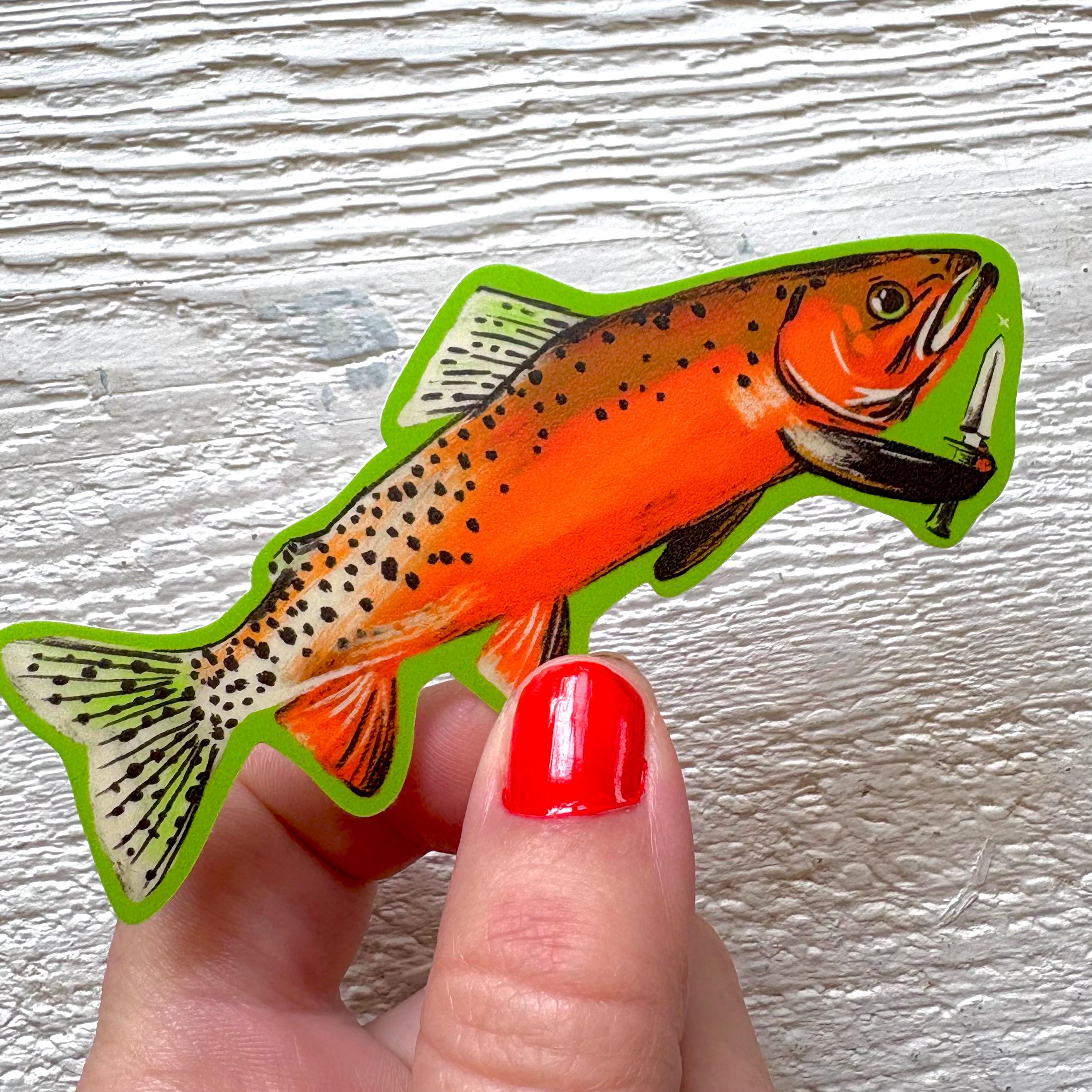 Retro Fish Sticker: Waterproof Vinyl Decal for Outdoorsman - Etsy