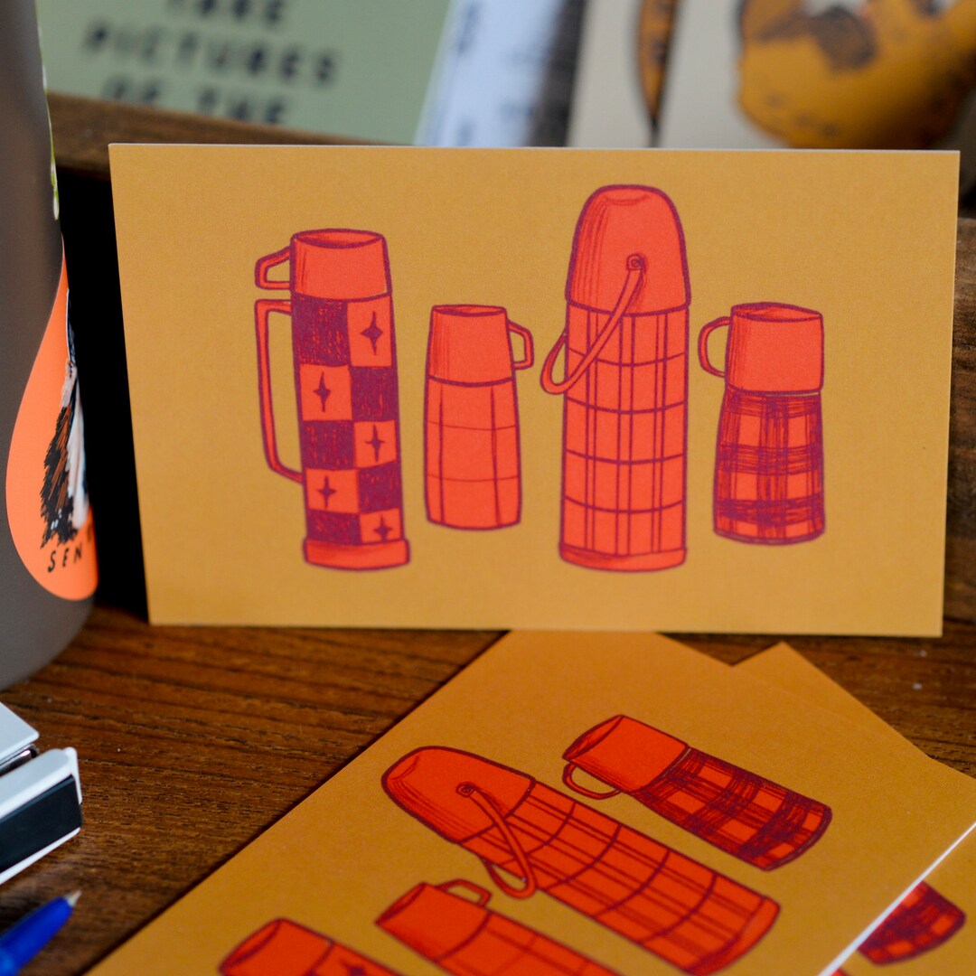 Set of 2 Postcard, Recycled Paper Postcard, Nature Postcard, Vintage