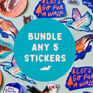 5 vinyl stickers, sticker bundle pack, sticker bundle, vinyl decal , gift set, unique vinyl sticker, sticker set gift grouping