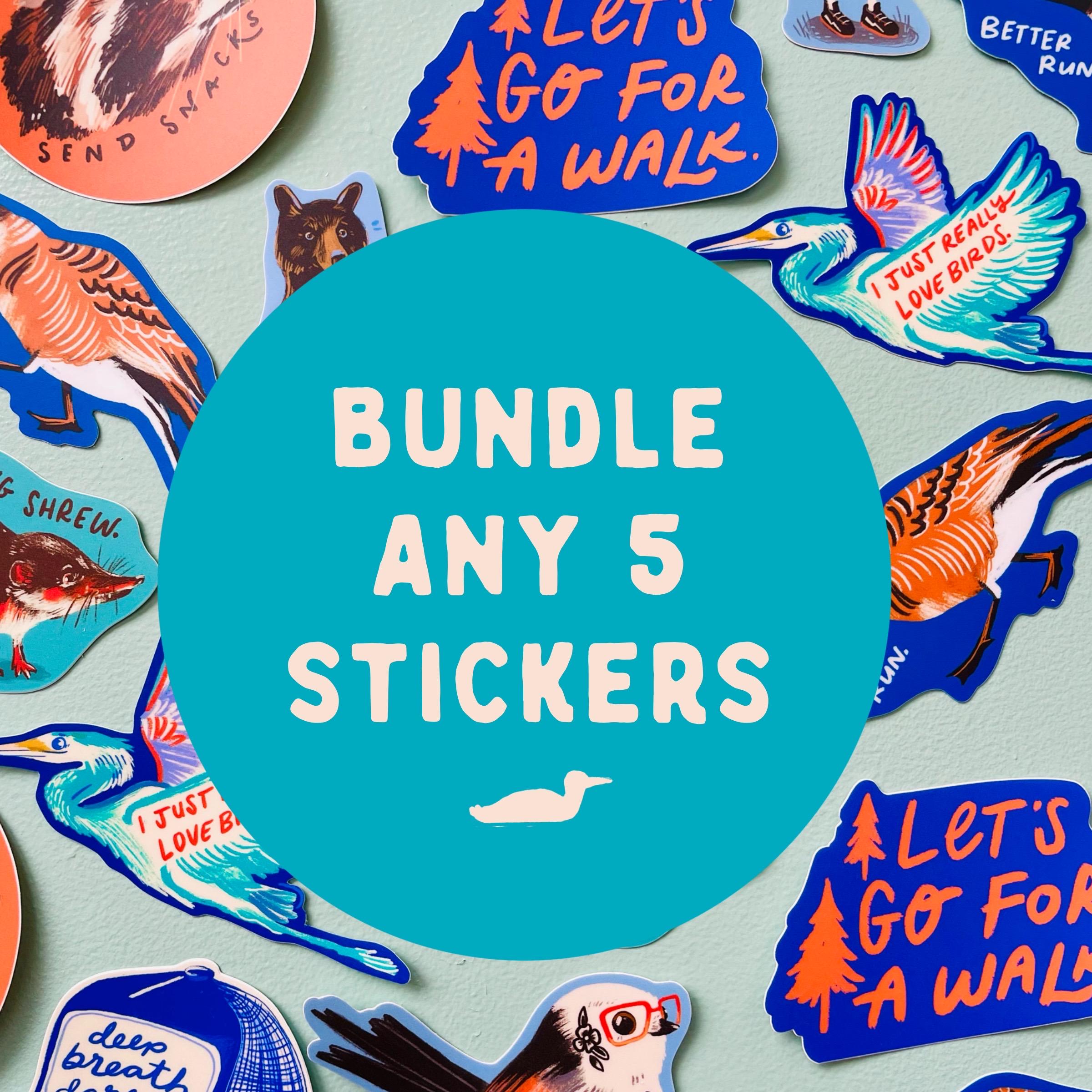 5 vinyl stickers, sticker bundle pack, sticker bundle, vinyl decal , gift set, unique vinyl sticker, sticker set gift grouping