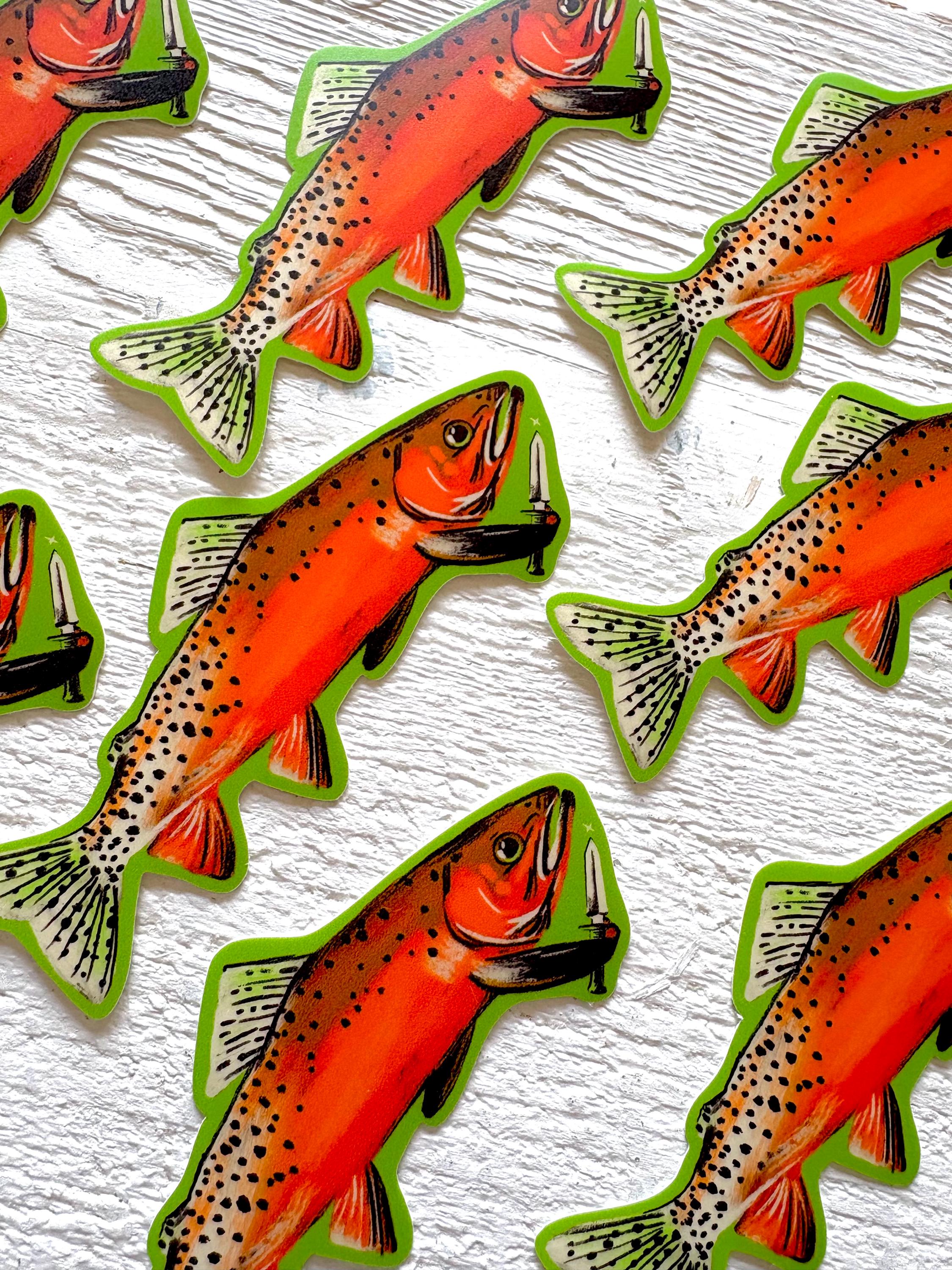 Retro Fish Sticker: Waterproof Vinyl Decal for Outdoorsman - Etsy