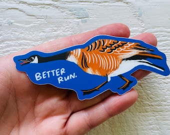 Run goose sticker, neutral bird stationary, canadiana theme matte decal, classic birds,  goose of Canada , durable dishwasher safe