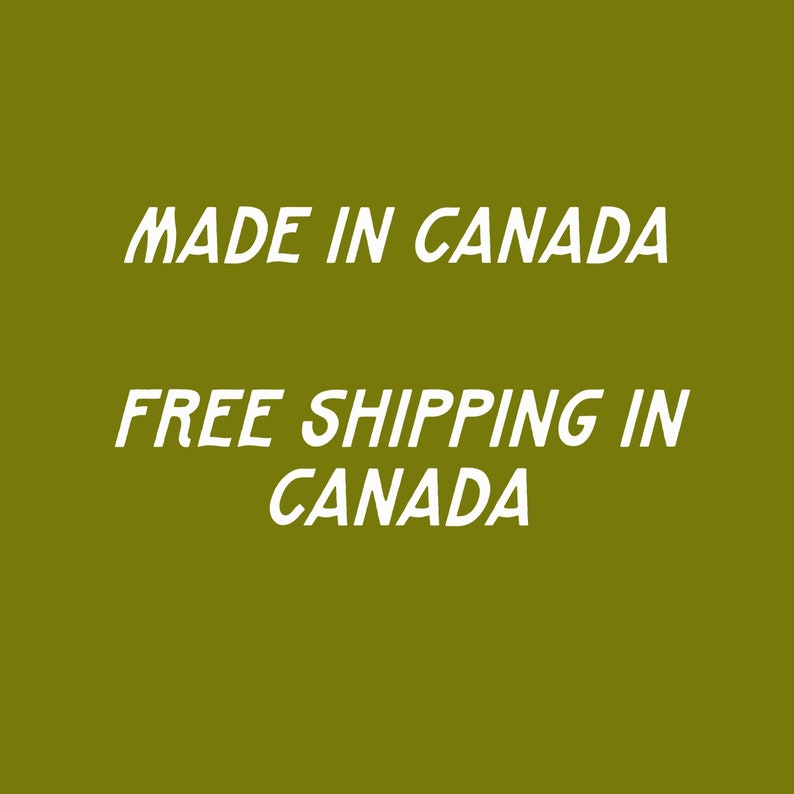 Puede incluir: Texto blanco sobre fondo verde que dice "MADE IN CANADA" y "FREE SHIPPING IN CANADA".
