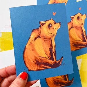 Carte pour lettres en lin Little Love Bear, voeux de célébration, enveloppe incluse, note d'amitié, citation d'animal mignon, salutation, cadeau romantique