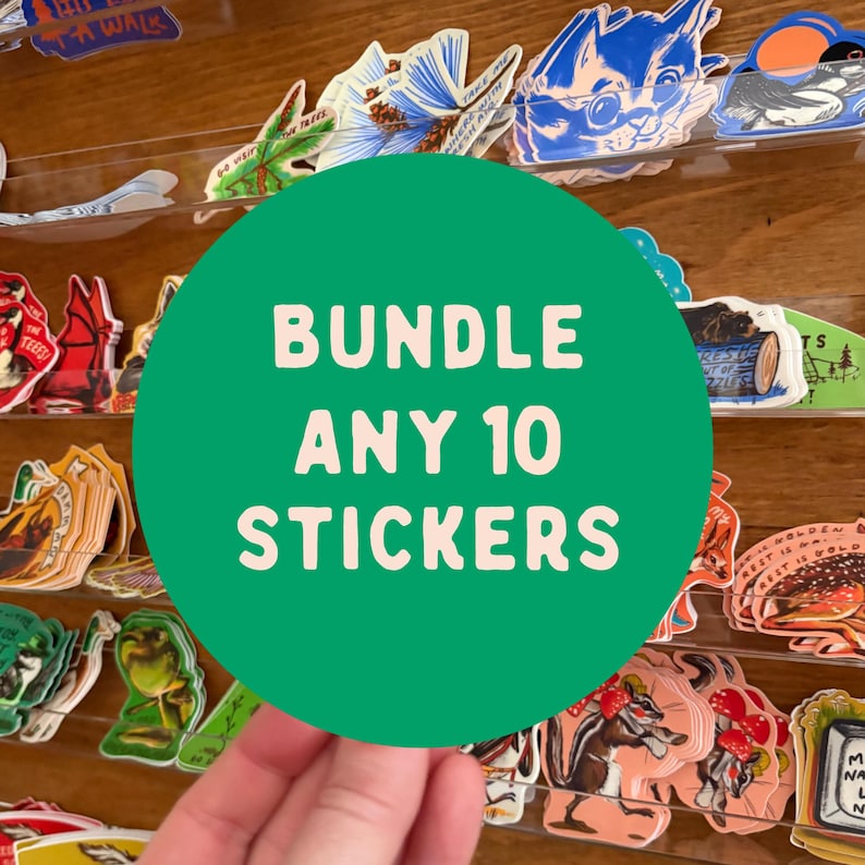 10 Vinyl Sticker Bundle, Matte Waterproof Decals, Custom Selection ...