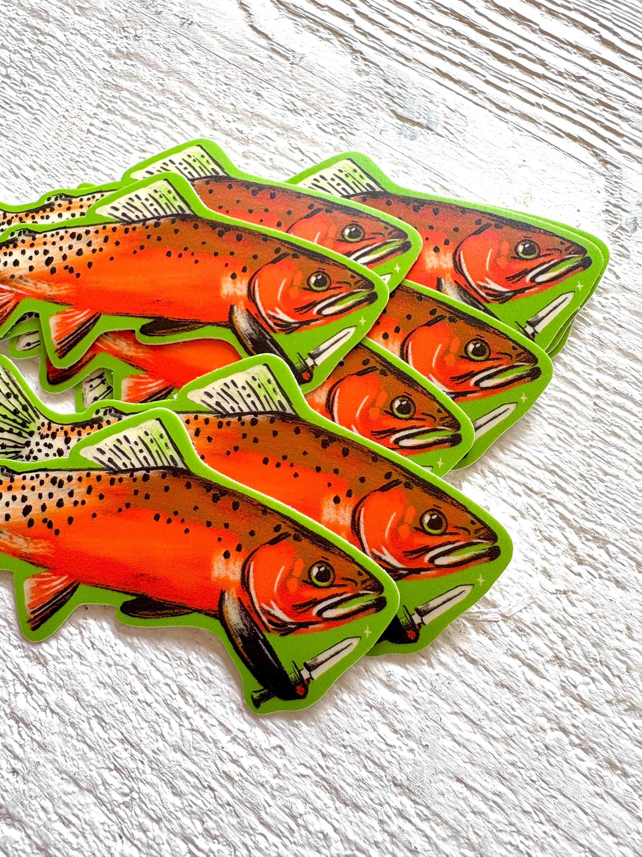 Retro Fish Sticker: Waterproof Vinyl Decal for Outdoorsman - Etsy