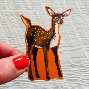 Little deer sticker, deer vinyl sticker, wildlife stickers , waterproof sticker, retro deer, vintage vibes, 60s deer
