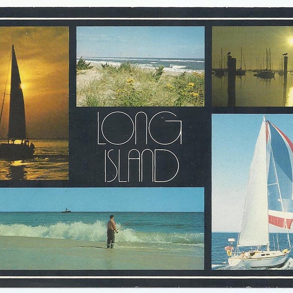 Long Island NY, Vintage Postcard, Vacation Paradise, 5 Views