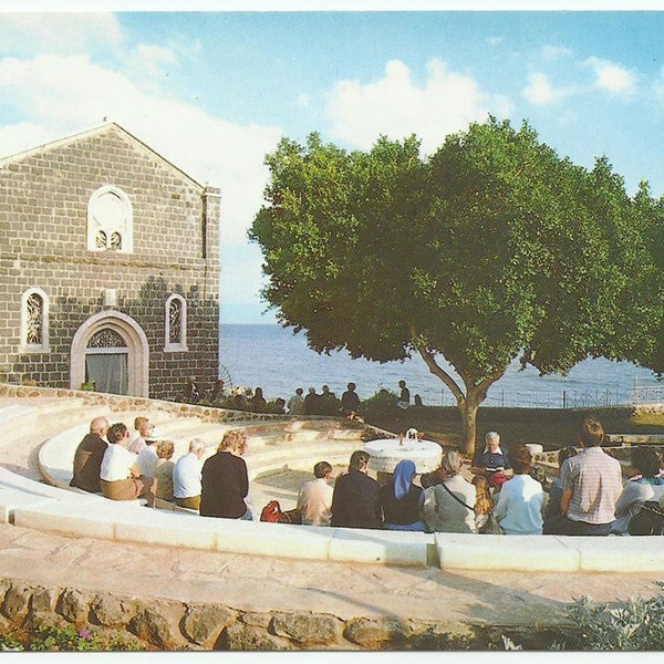 Tabgha Israel, Vintage Postcard, Church of St. Peter's Primacy Mensa Domini, By the Sea of Galilee