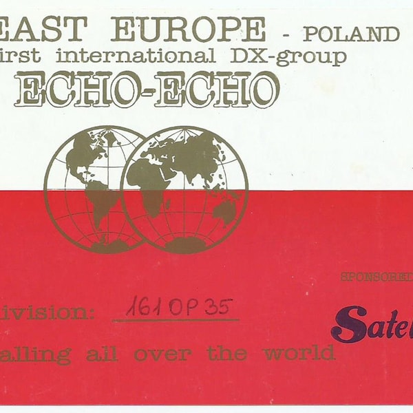 Zabrze Poland, Vintage QSL Card, East Europe First International DX Group, 1992