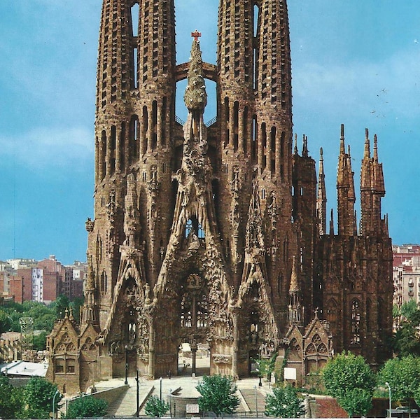 Barcelona Spain, Vintage Postcard, La Sagrada Familia, L Size, No. 11