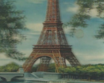 Eiffel Tower, Vintage Postcard, 3D Print, Paris France, 1970s