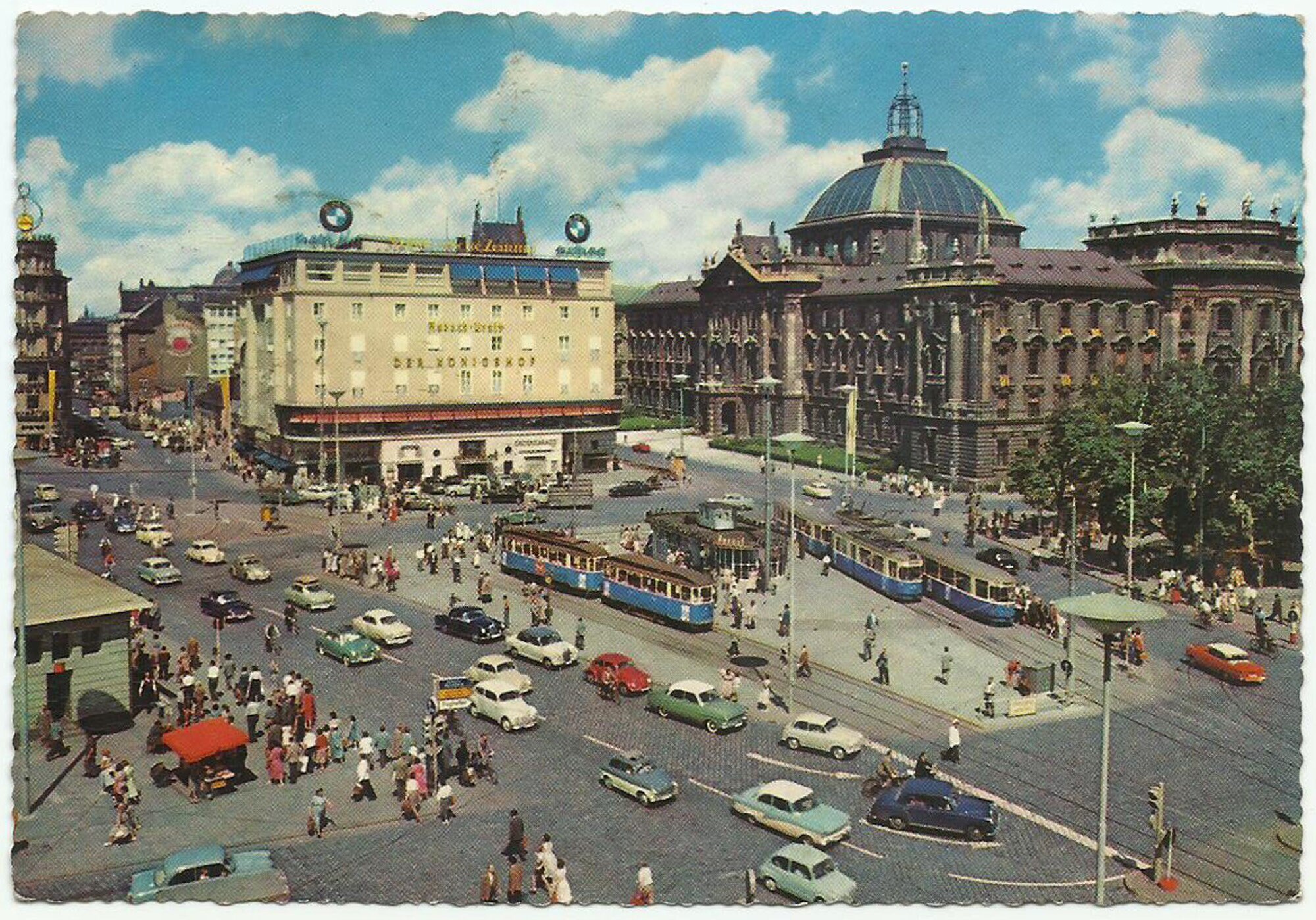 Munich Germany Vintage Postcard Stachus-karlsplatz With - Etsy