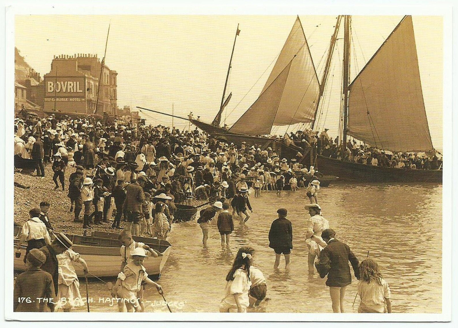 Hastings Beach Vintage Postcard c. 1908 Judges 100th Etsy