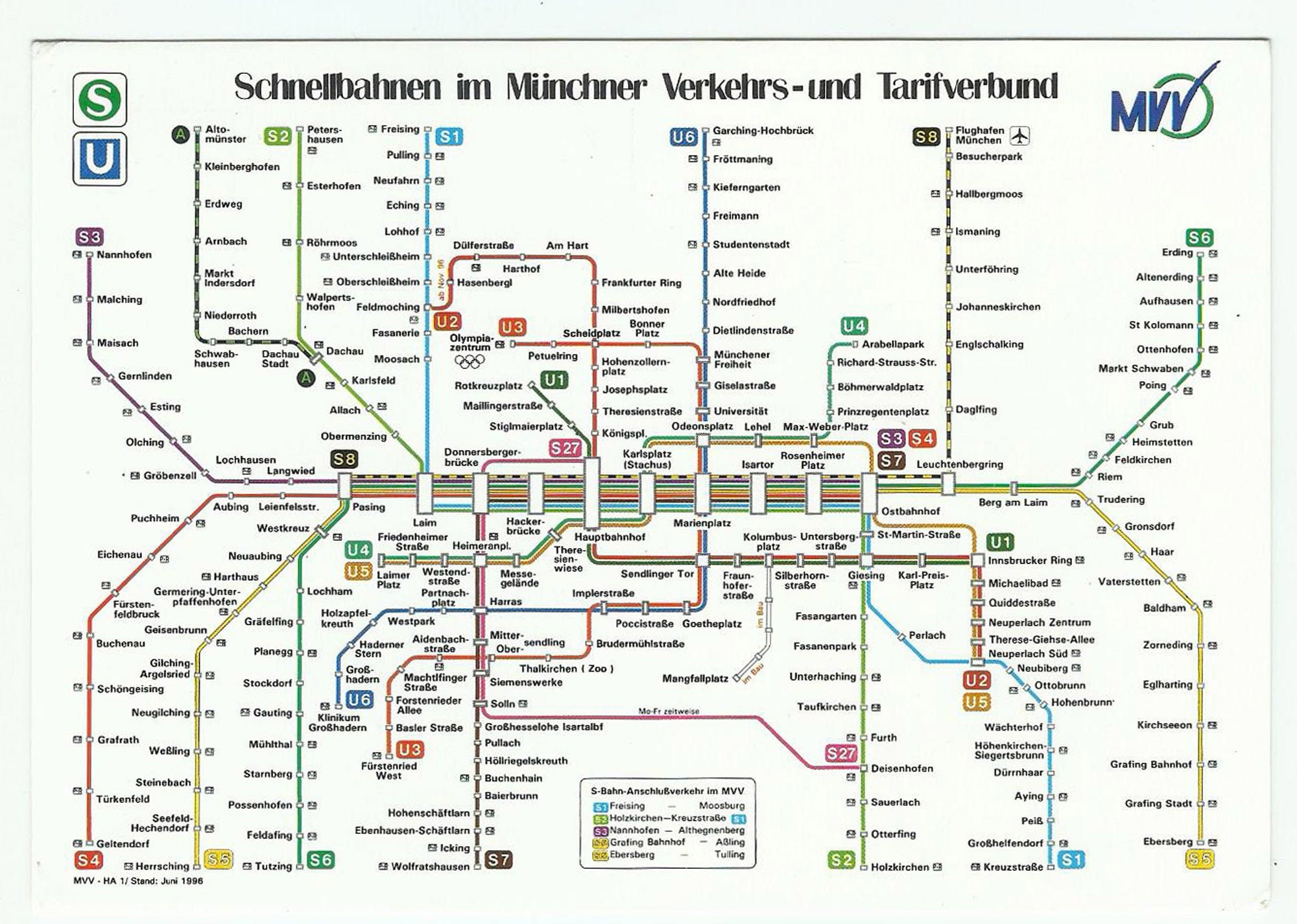 München ÖPNV Karte Vintage Postkarte MVV Netzwerk | Etsy