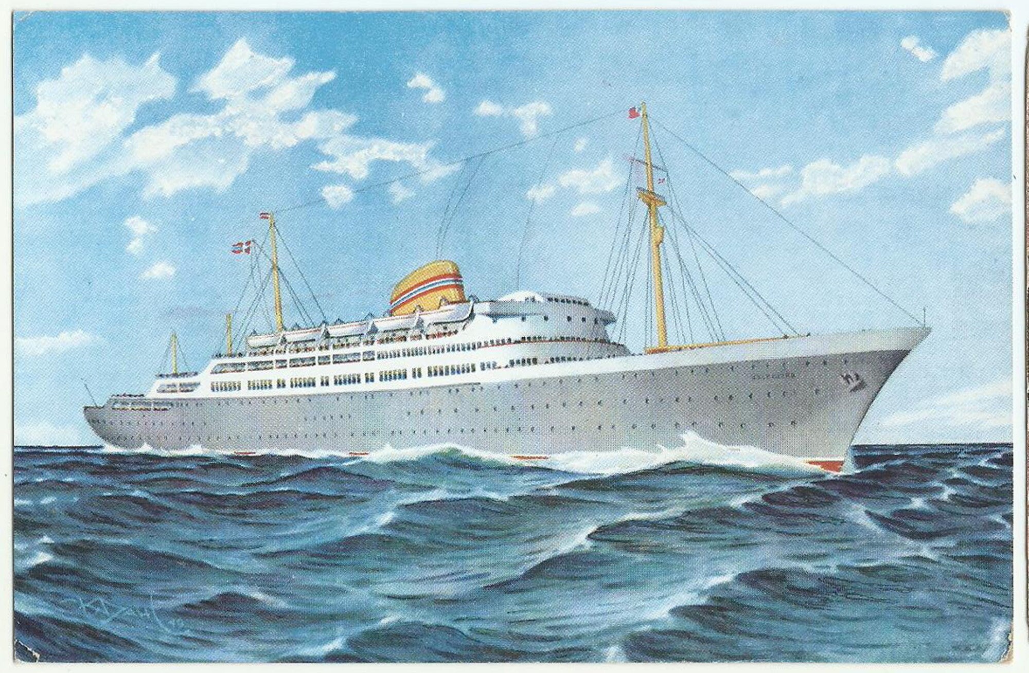 MS Oslofjord Ship Vintage Postcard Norwegian America Line image
