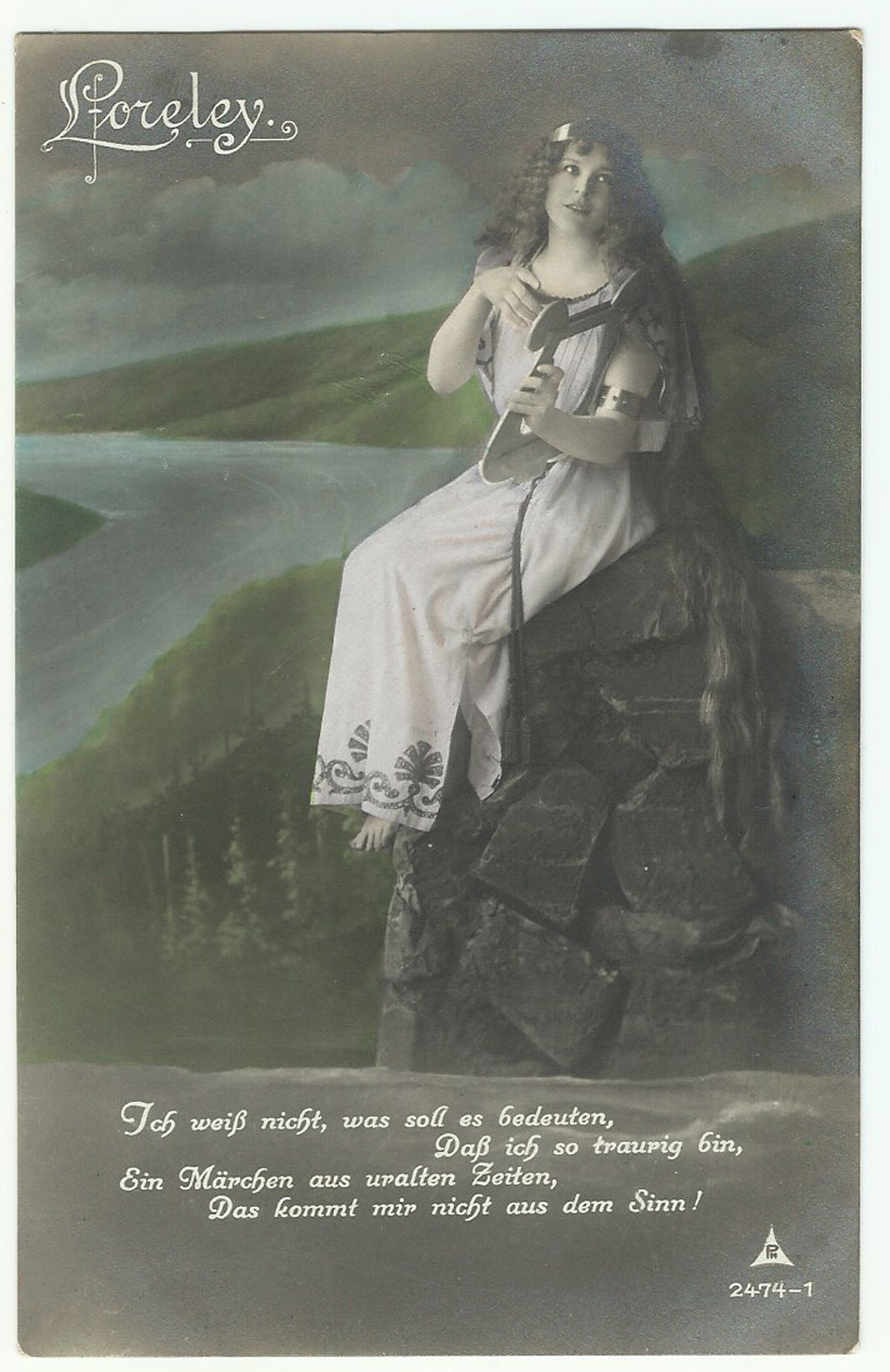 Lorelei on the Cliff Vintage Postcard Heinrich Heine Poem Etsy