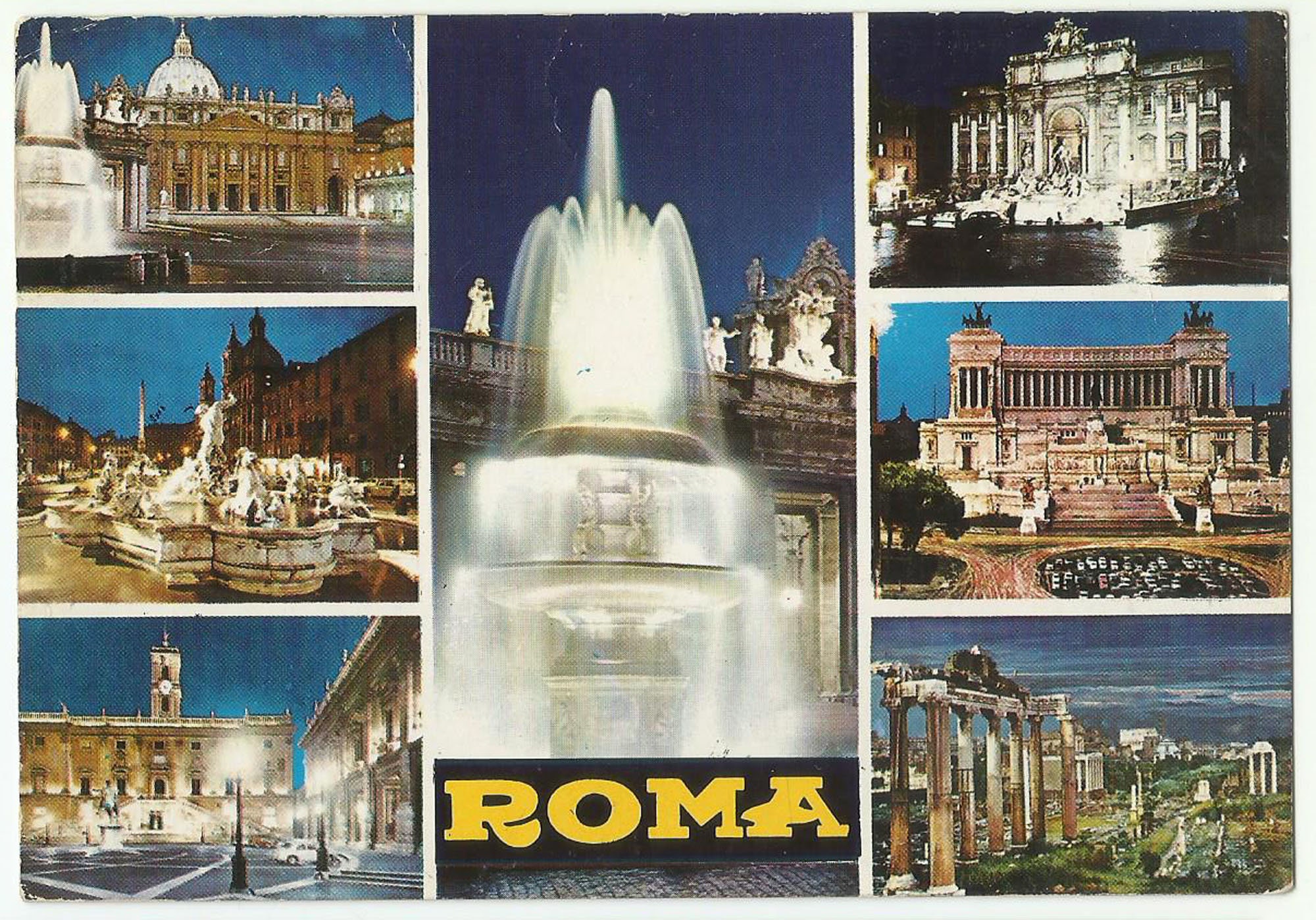 Rome Italie carte postale vintage 7 vues Etsy