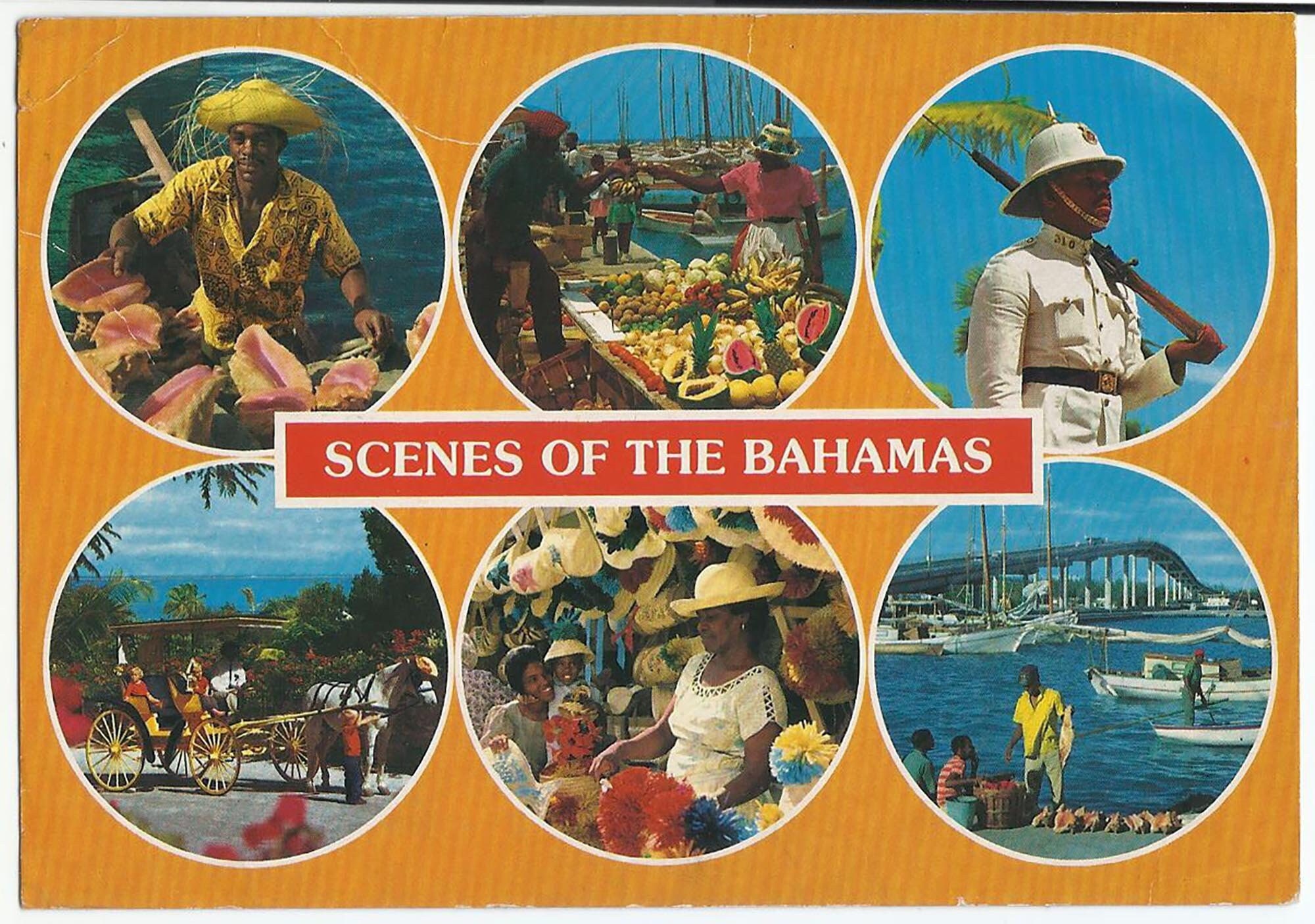 Scenes of the Bahamas Vintage Postcard 4 Views Girl Guides