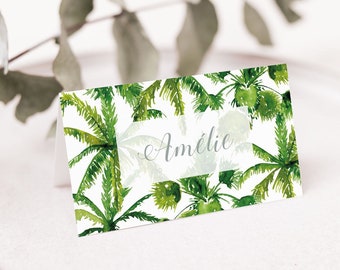 Boho chic wedding place card, Watercolor Wedding, Personalized place card, Wedding Table Decoration, Printable place card, PALM SPRINGS