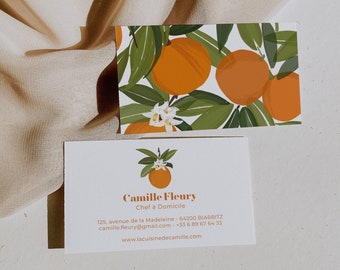 Business cards LES CITRUS fruits, Personalized business card, Botanical business card, citrus business card, printable business card