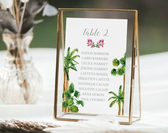 Boho chic wedding tabletop, Palm trees wedding tabletop, Printable wedding tabletop, Table decoration, Watercolor, PALM SPRINGS