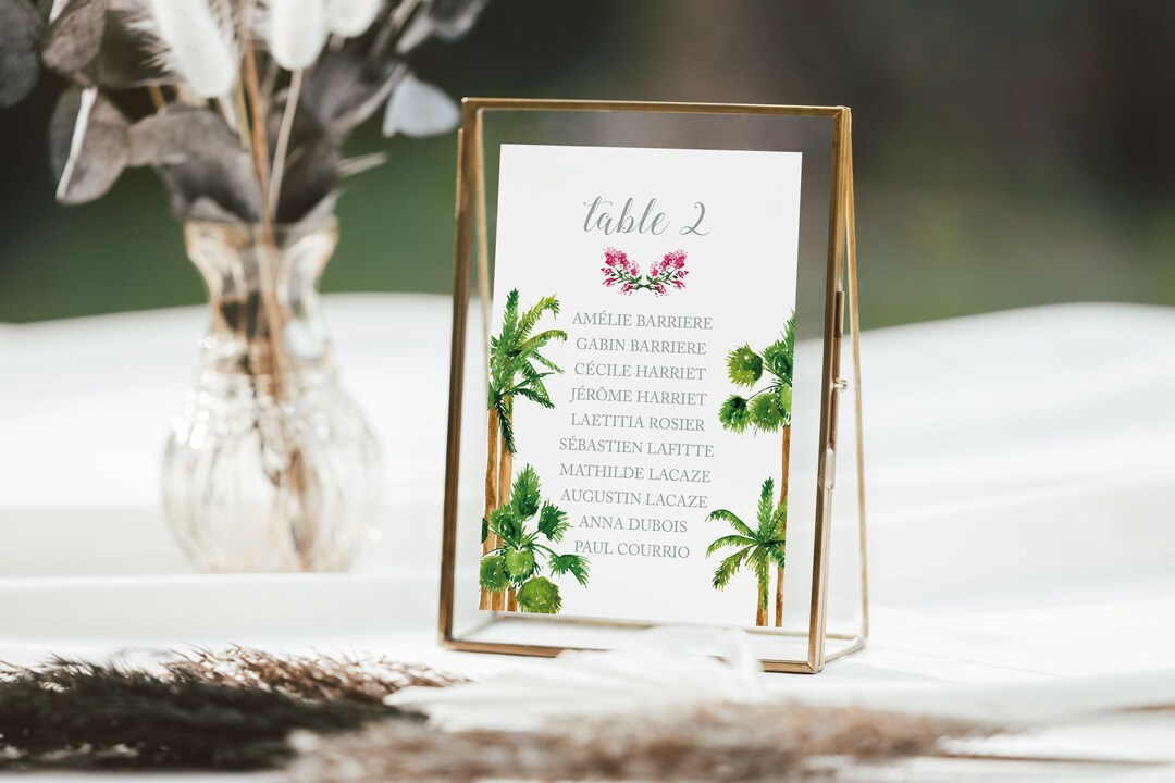 Boho Chic Wedding Tabletop, Palm Trees Wedding Tabletop, Printable